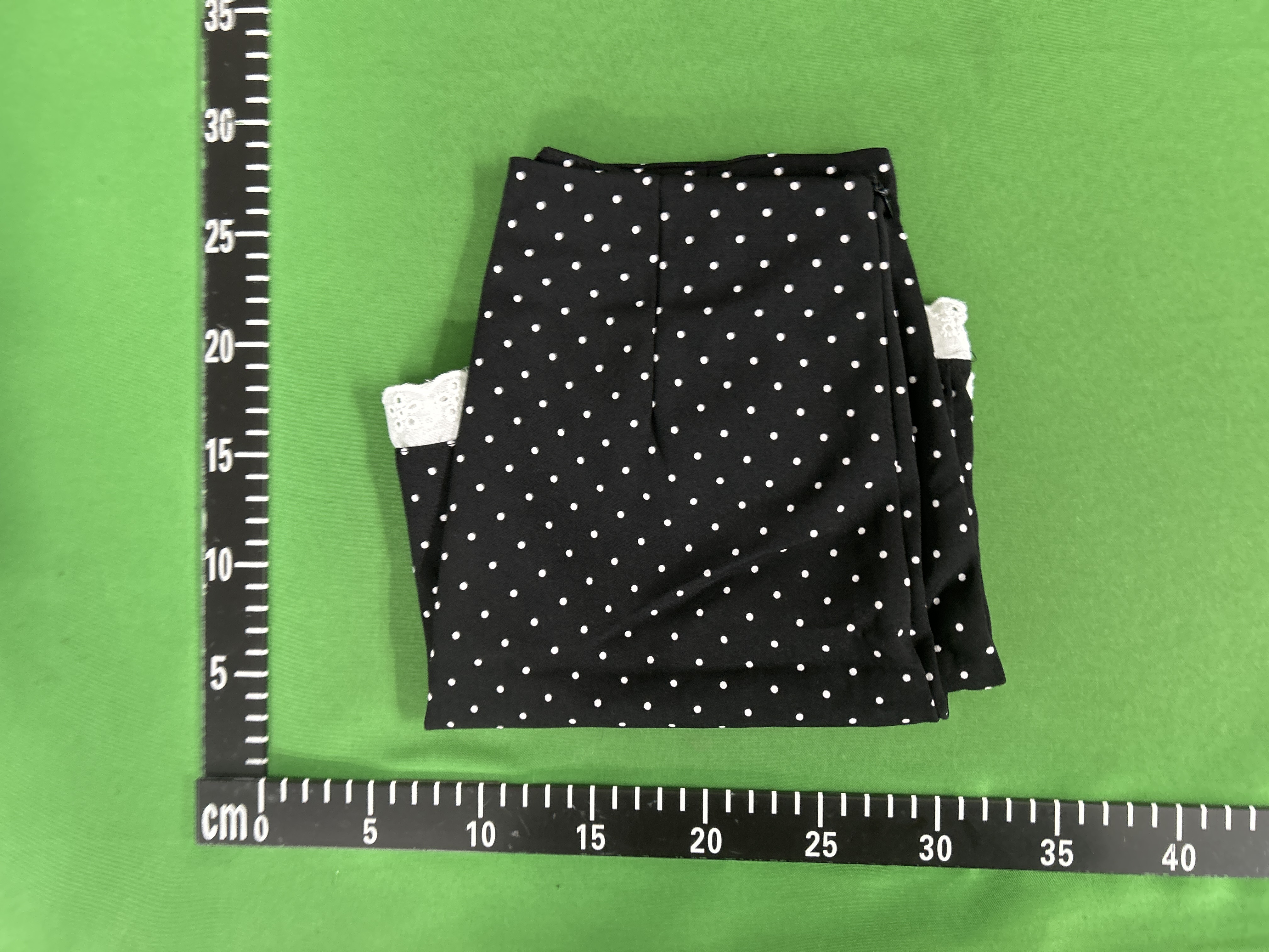Foto QC 3 de Other Polka Dot Lace Patchwork High Waist A-Line Skirt Black