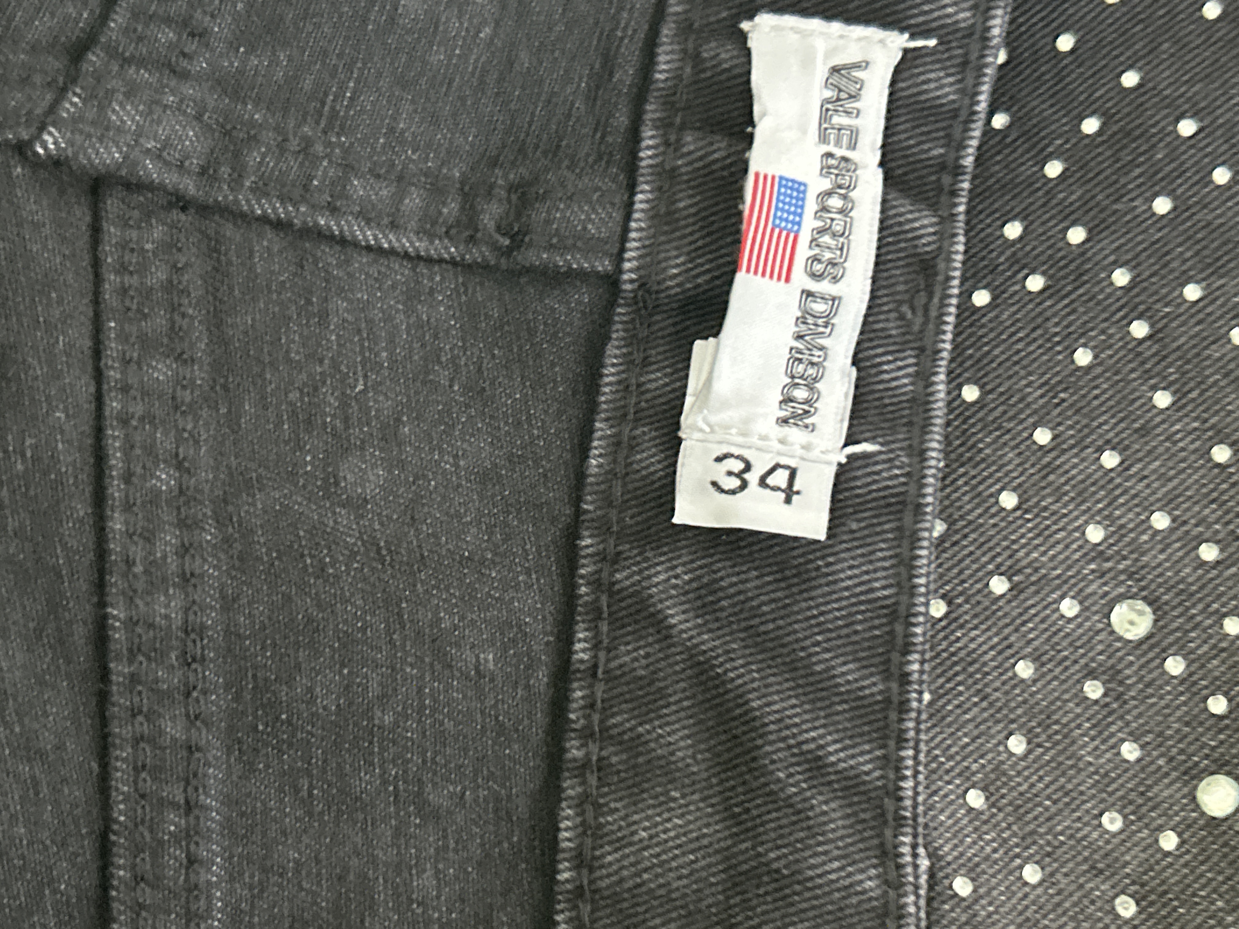 Foto QC 4 de Vale Valley Forever Denim Shorts Iced Out Hot-Studded Black