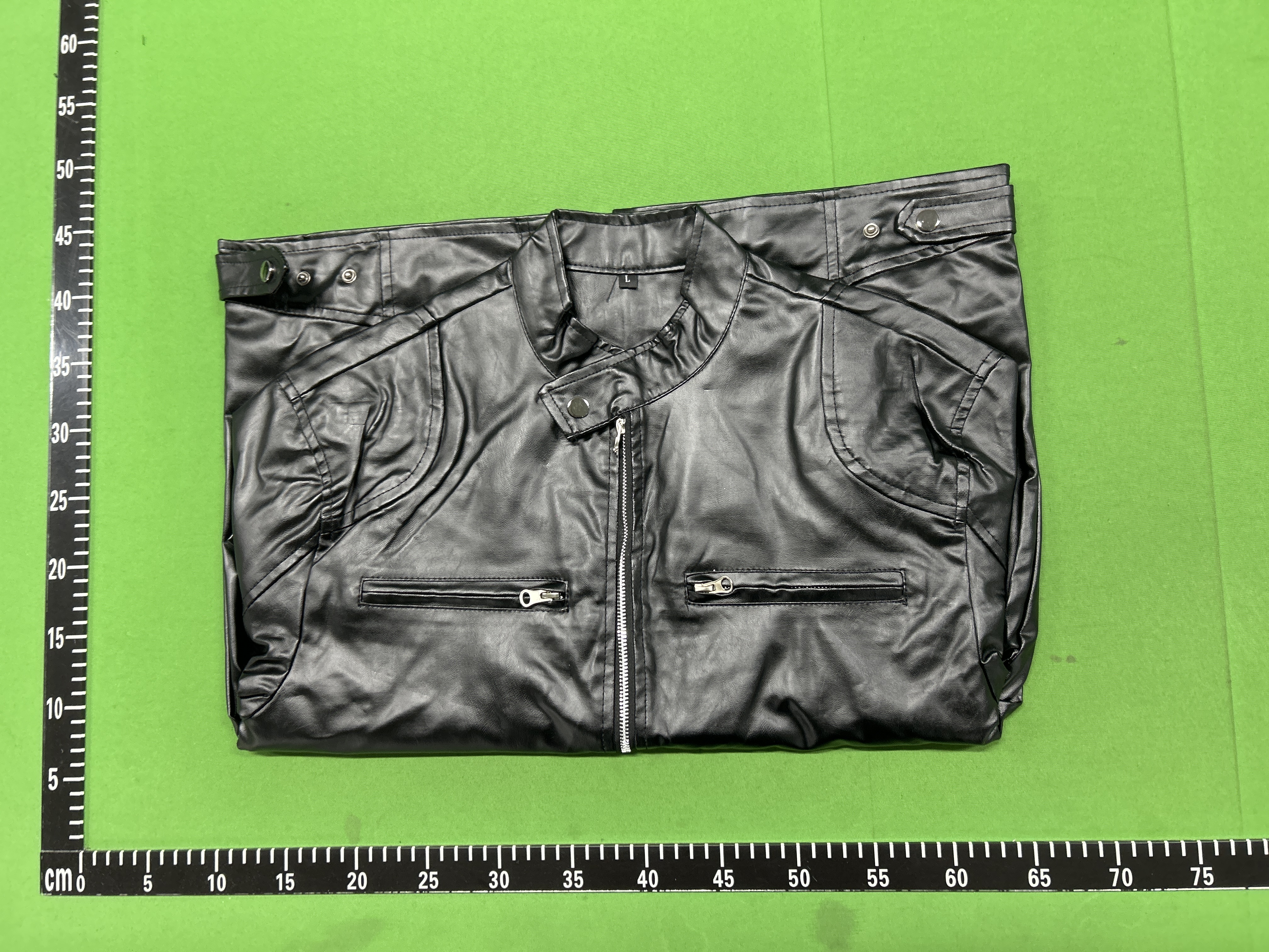 Foto QC 1 de Other Biker Jacket Stand Collar PU Leather Slim Fit Black