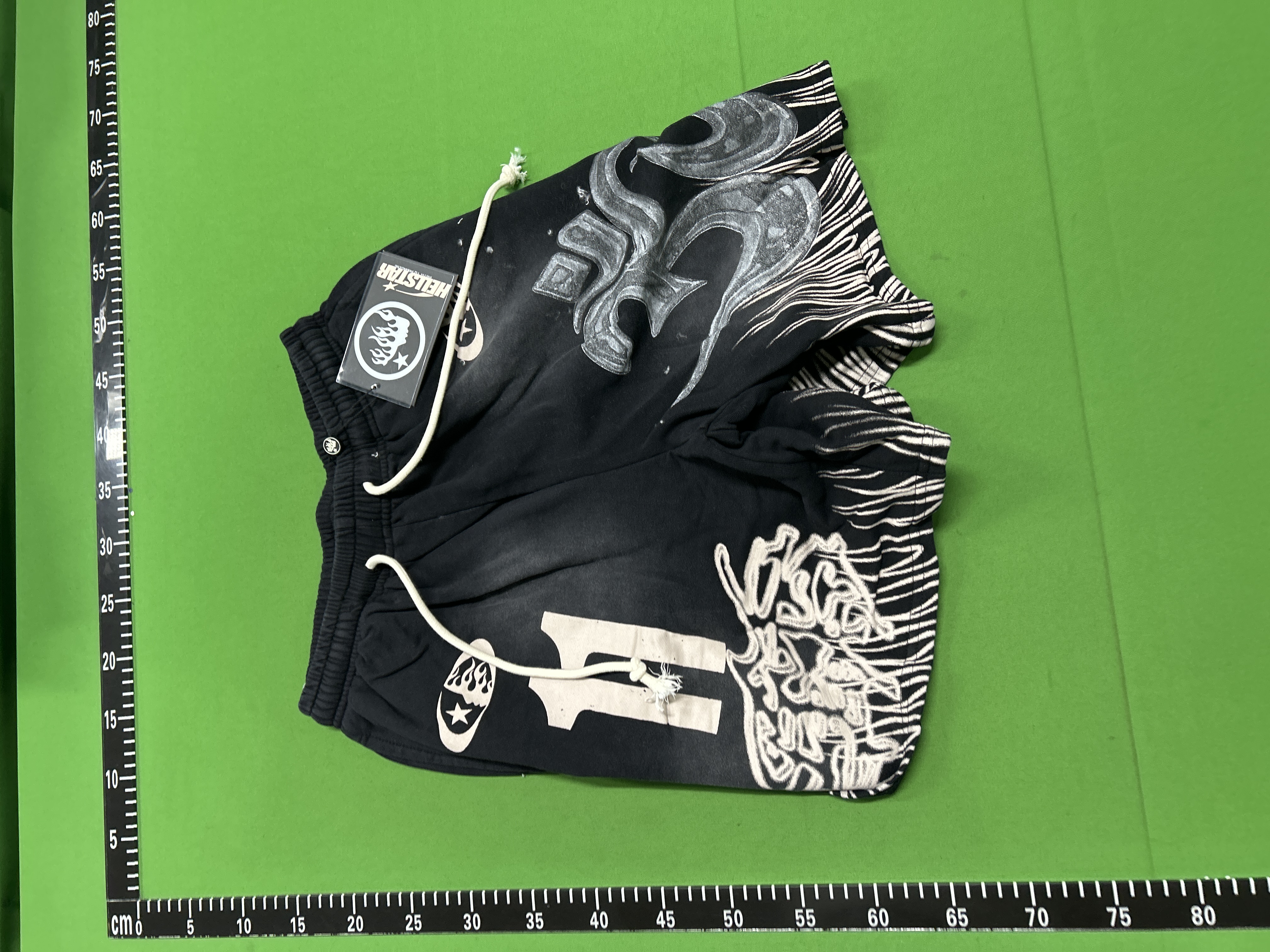 Foto QC 3 de Hellstar Basketball Shorts Flame Print Blue