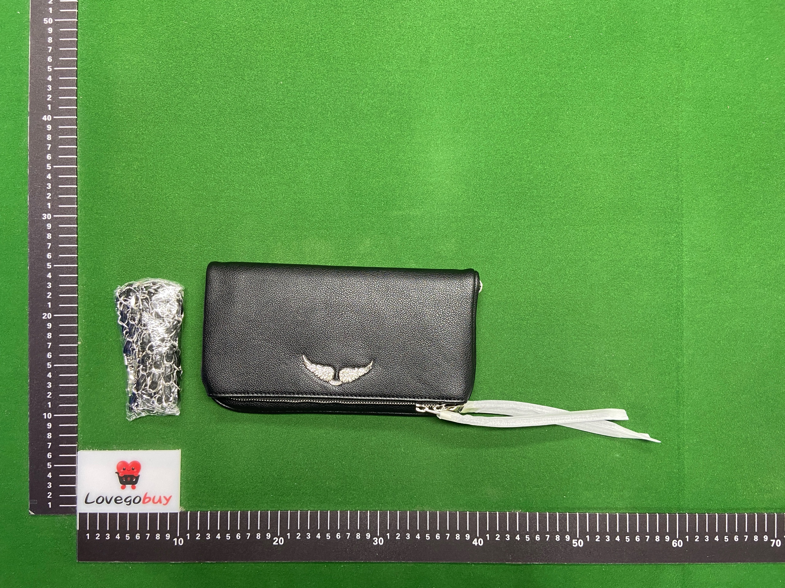 Foto QC 3 de Zadig & Voltaire Rock Studded Clutch Black Grained Leather