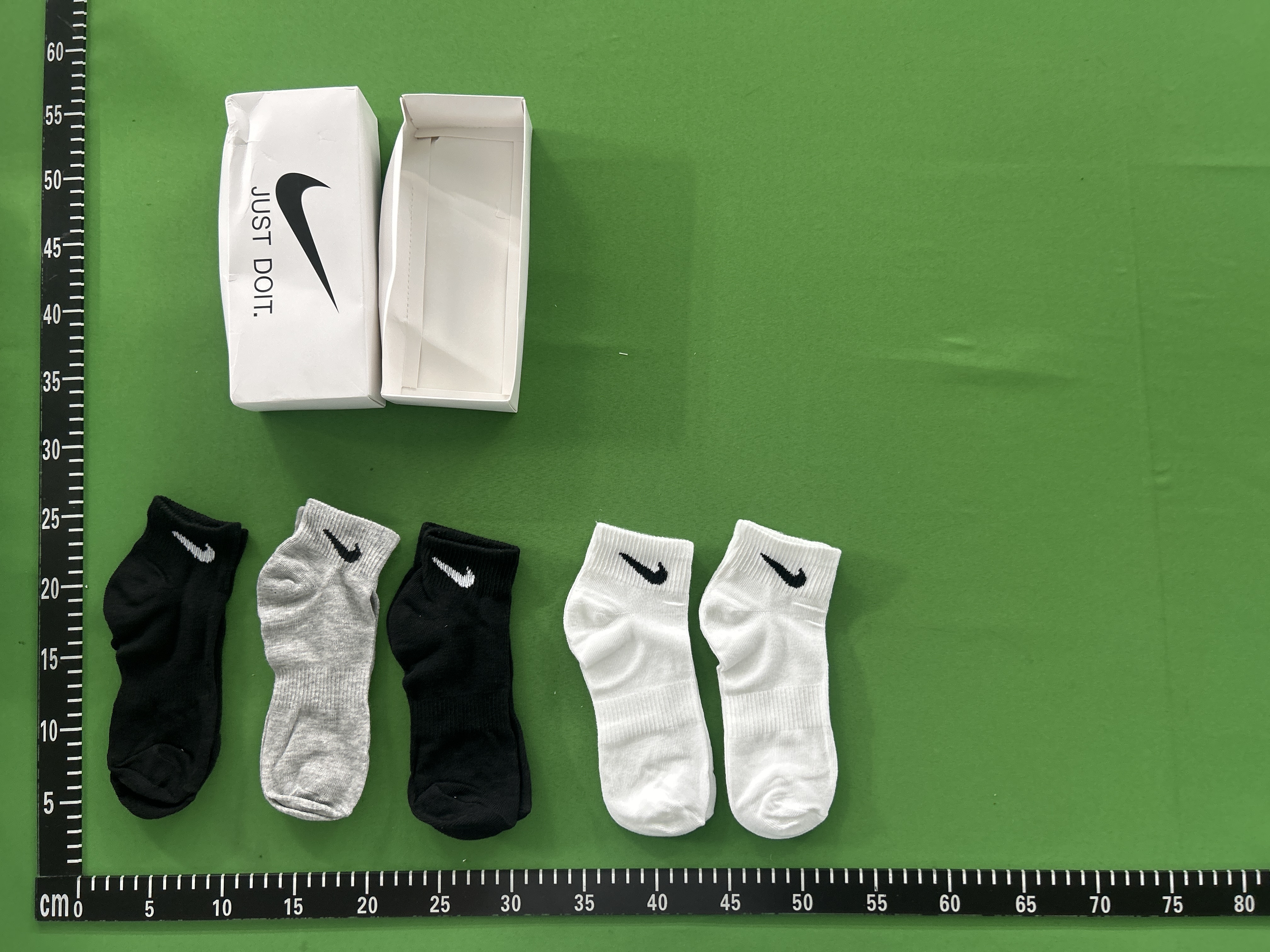 Foto QC 1 de Nike Just Do It Cushioned Crew Socks 5-Pair Box Set Black White Grey