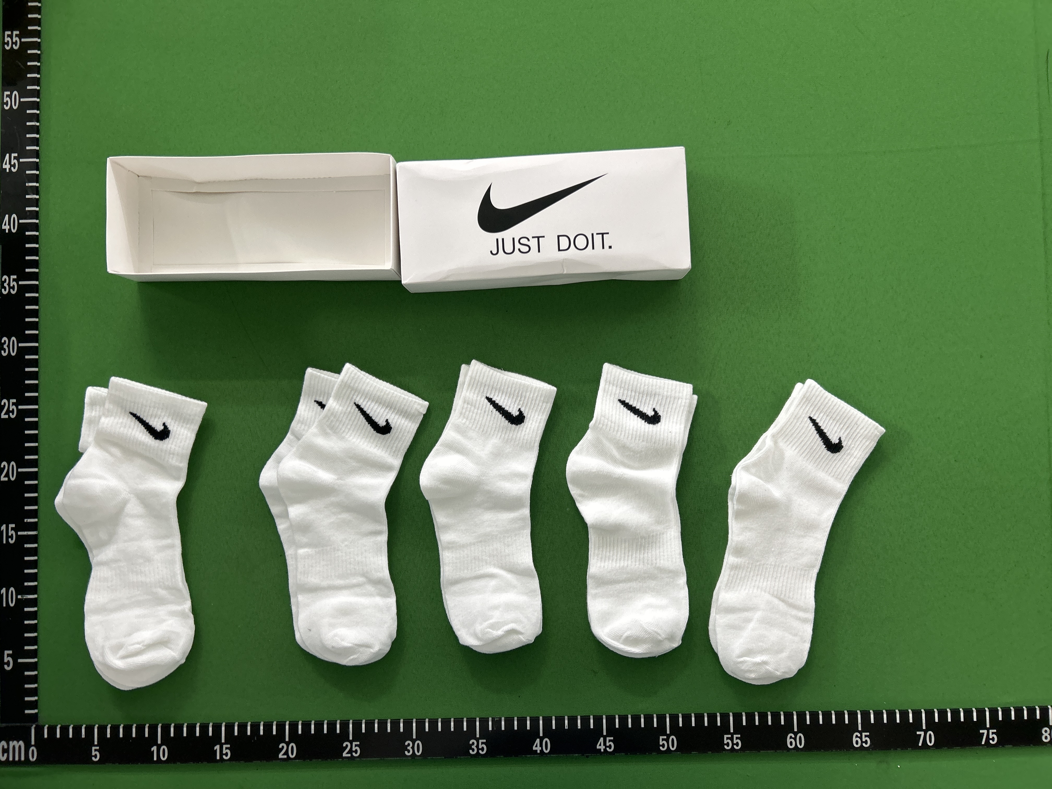 Foto QC 7 de Nike Just Do It Cushioned Crew Socks 5-Pair Box Set Black White Grey