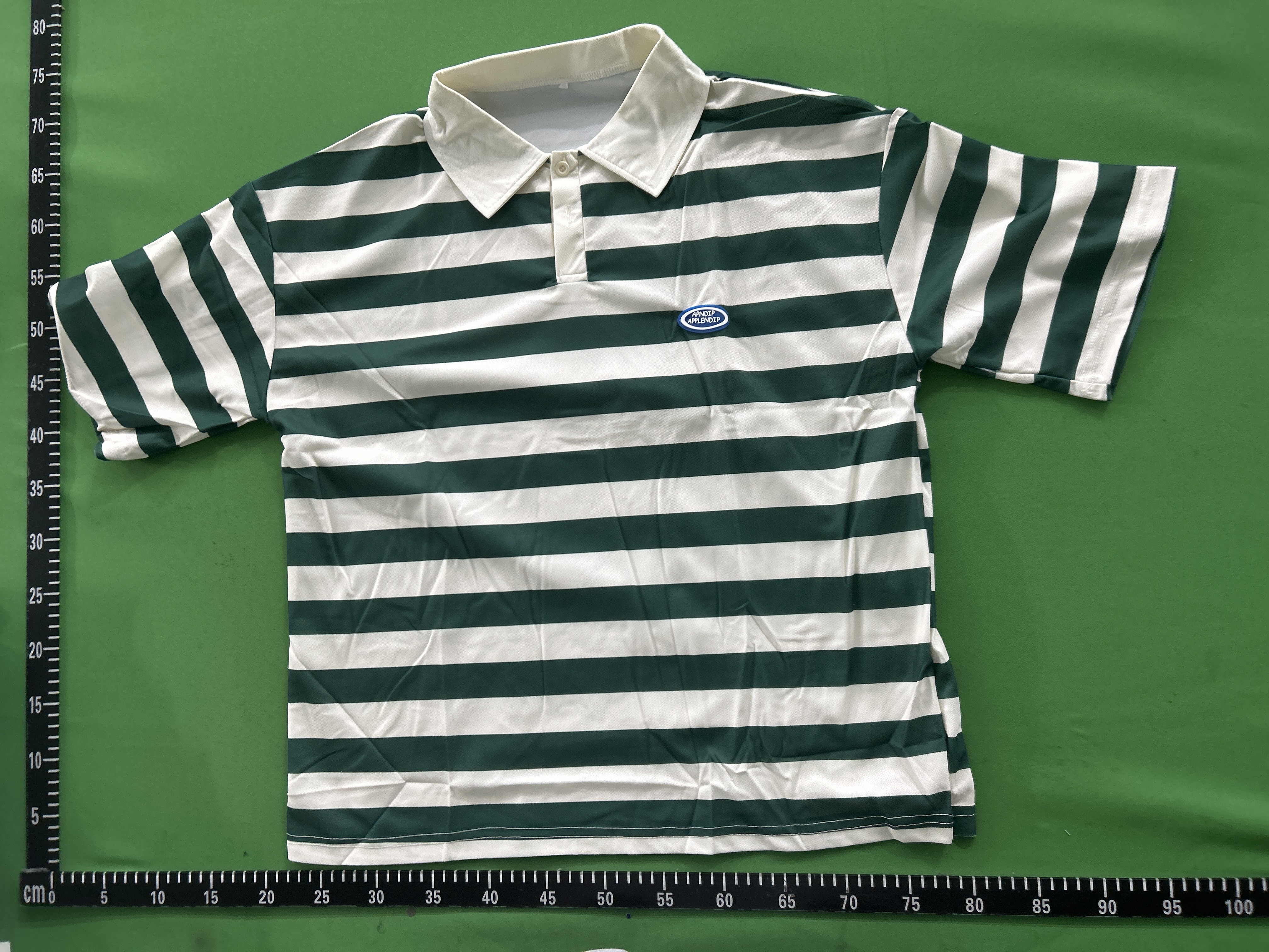 Foto QC 2 de Other Shirt Striped Short-Sleeve Polo Brown White