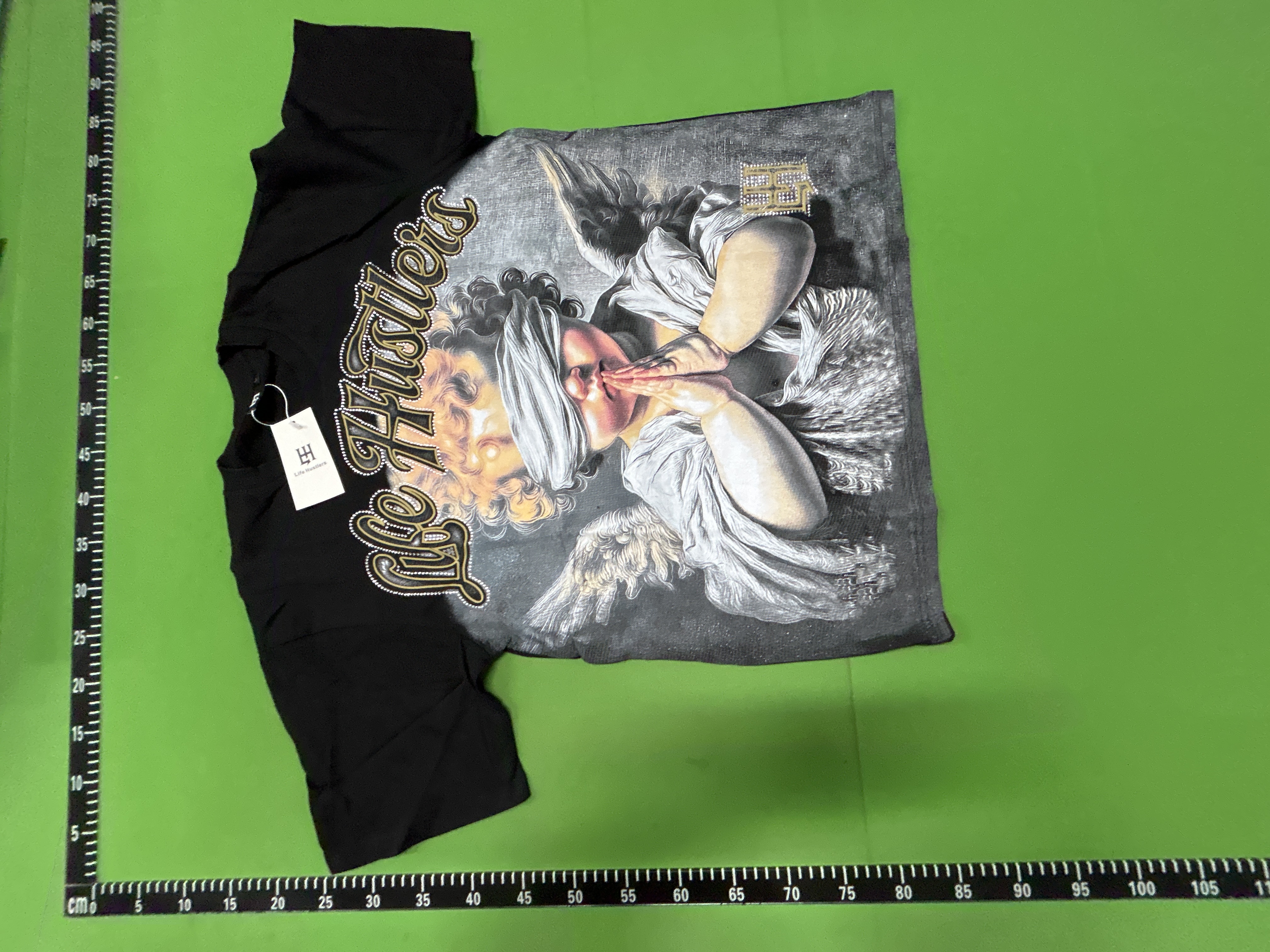 Foto QC 3 de Other T-shirt Life Hustlers Blindfolded Angel Graphic Black