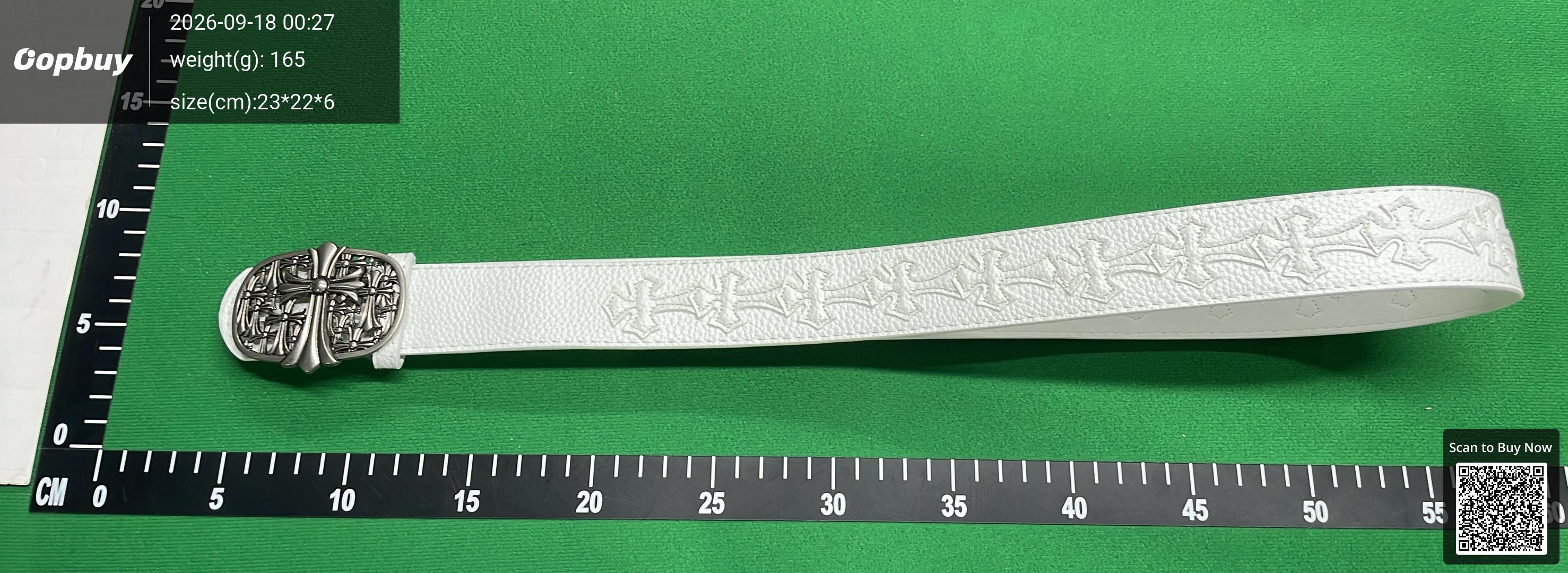Foto QC 4 de Chrome Hearts Roller Buckle Multicolor Cross Patch Belt Black