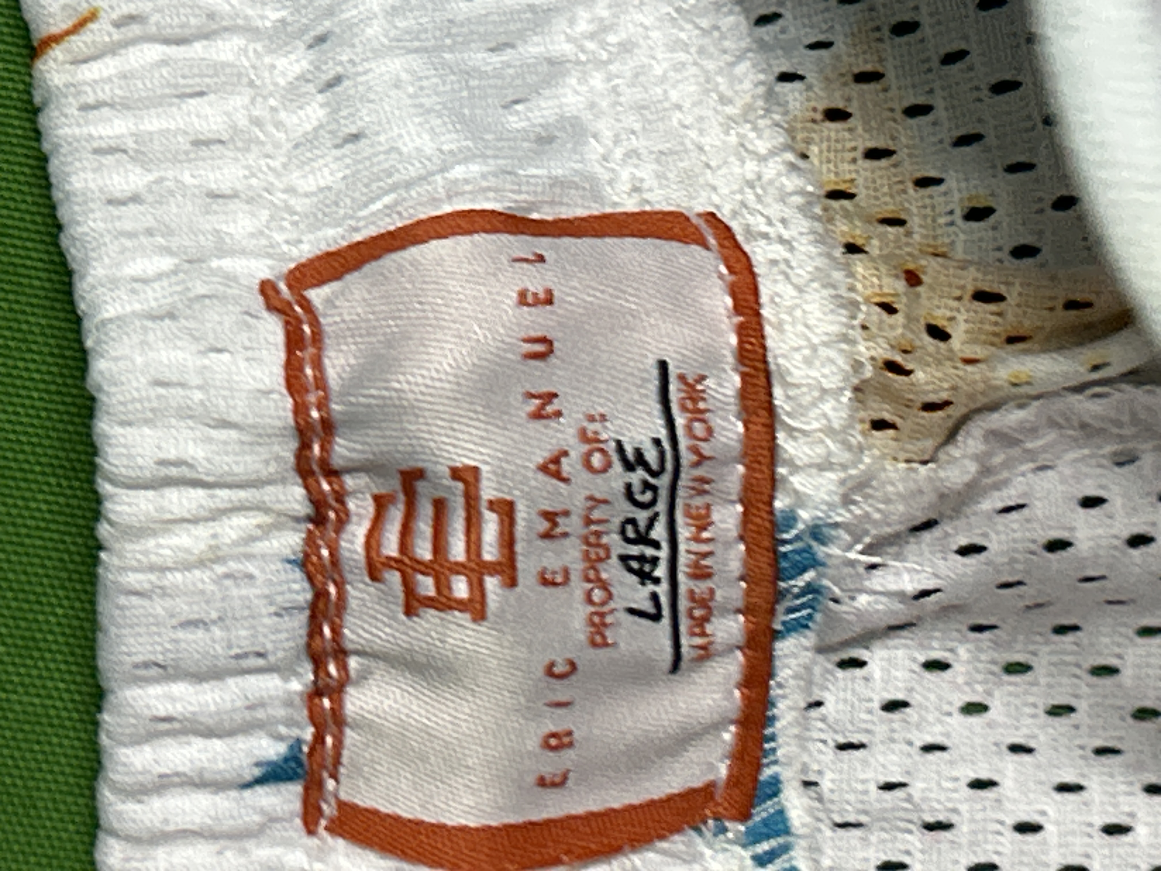 Foto QC 7 de Eric Emanuel BAPE Basic Short Basketball Shorts Mesh White Orange Blue