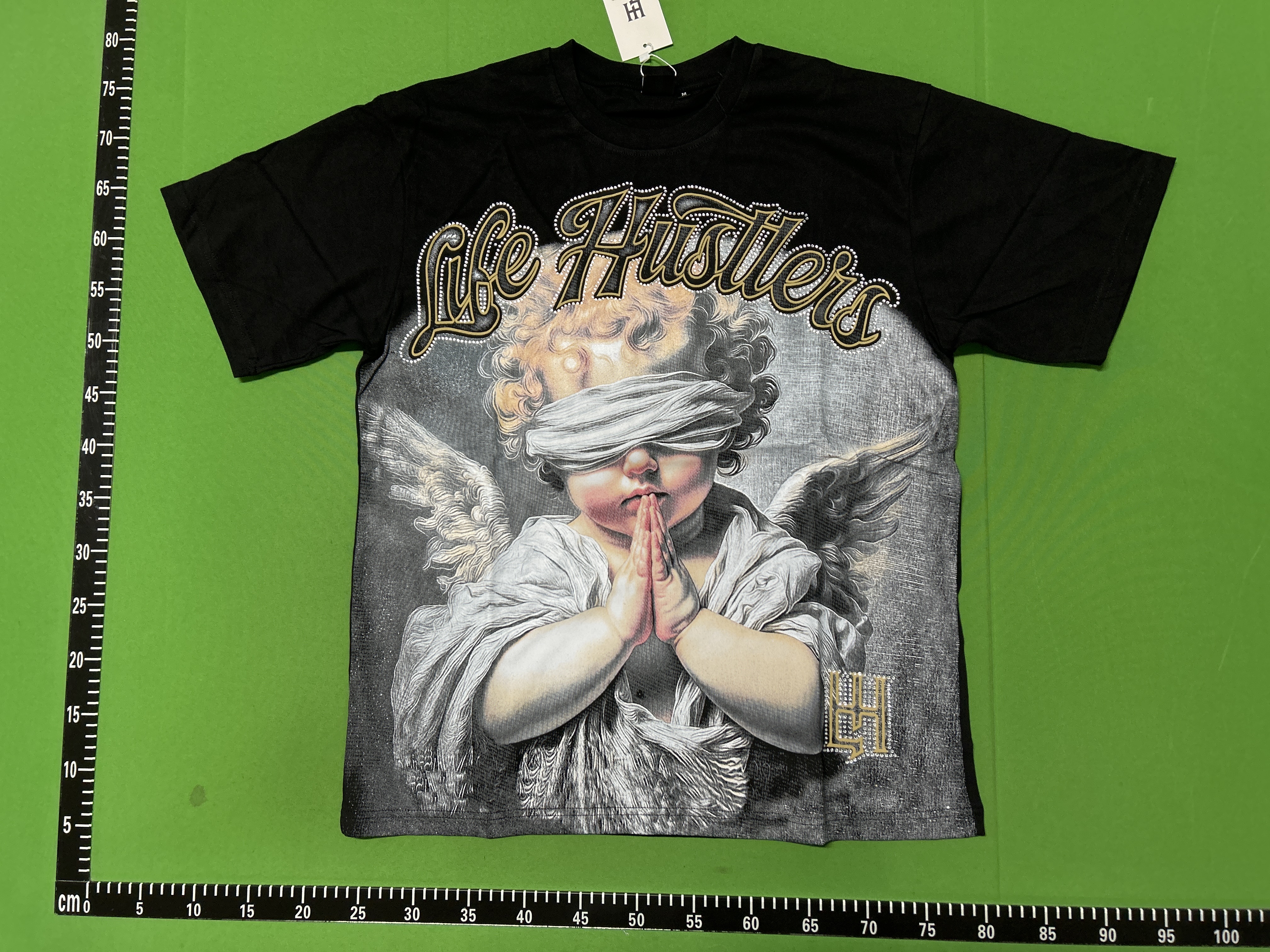 Foto QC 7 de Other T-shirt Life Hustlers Blindfolded Angel Graphic Black