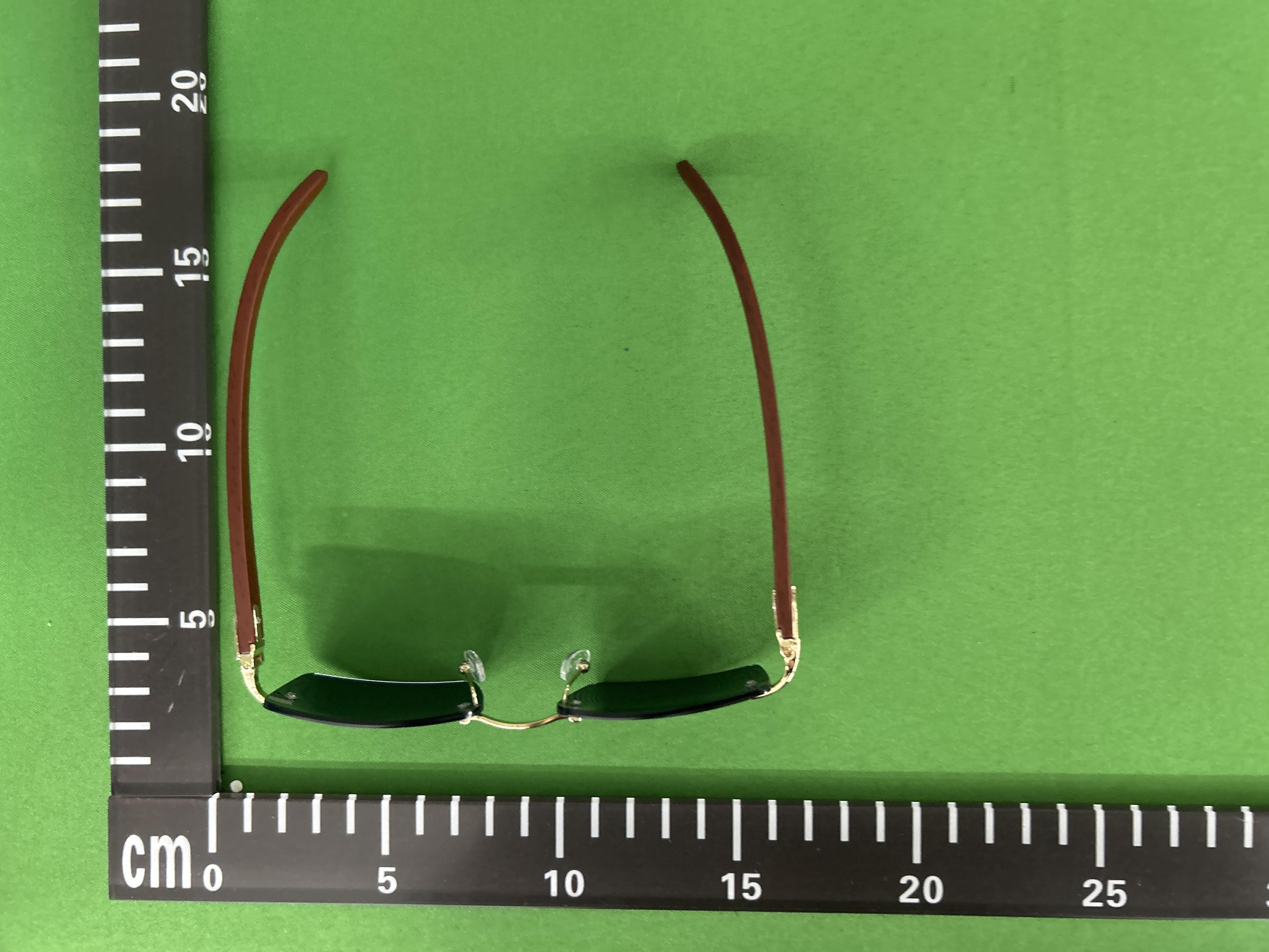 Foto QC 2 de Cartier Rimless Square-Frame Wood Sunglasses Gold Brown Gradient Blue (CT0052S)