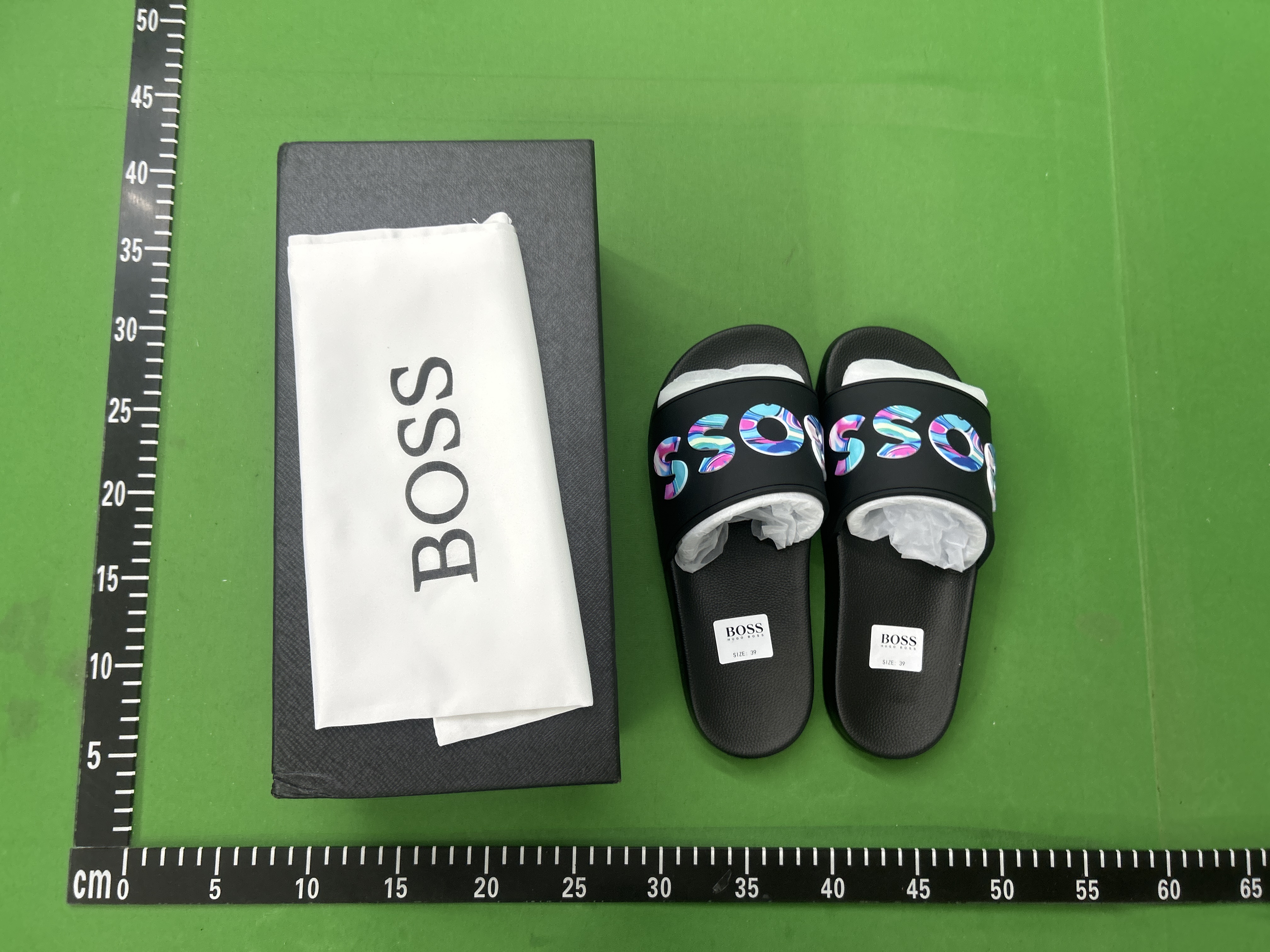 Foto QC 7 de BOSS Logo Slides Rubber Black Grey
