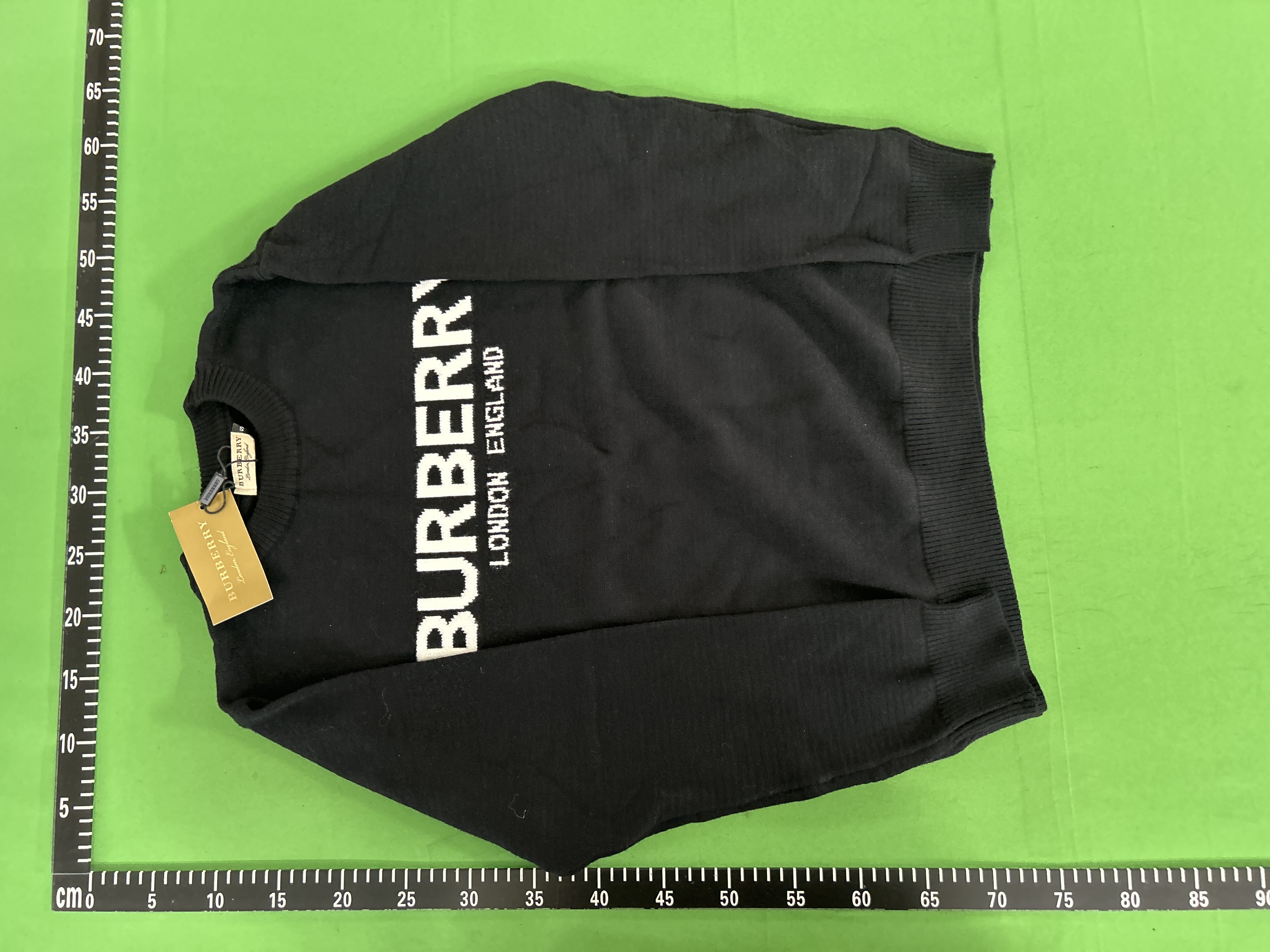 Foto QC 3 de Saint Laurent 90s Crewneck Sweater Script Logo Mohair Black/White