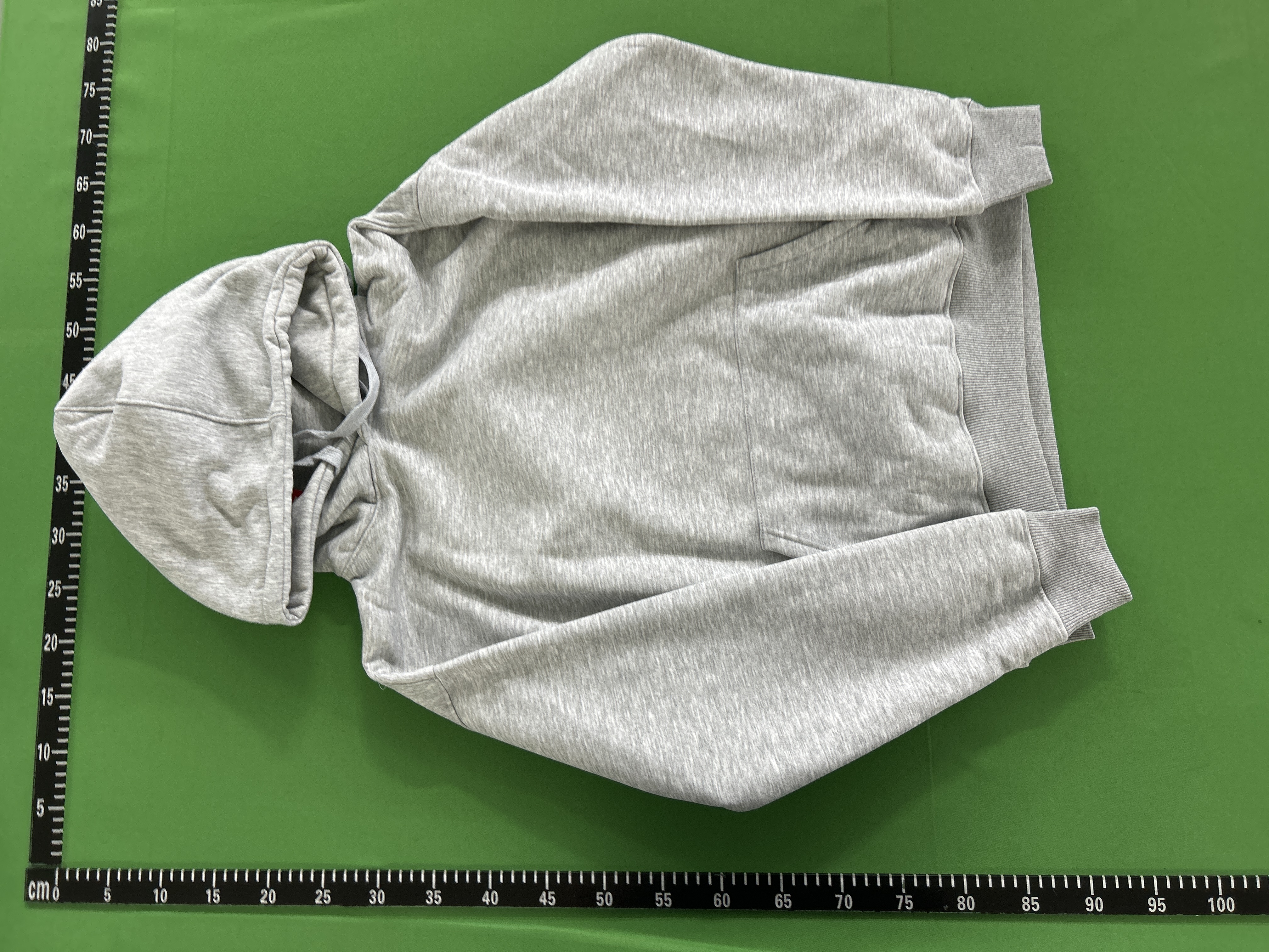 Foto QC 6 de Supreme Satin Applique Sweater Hooded Heather Grey