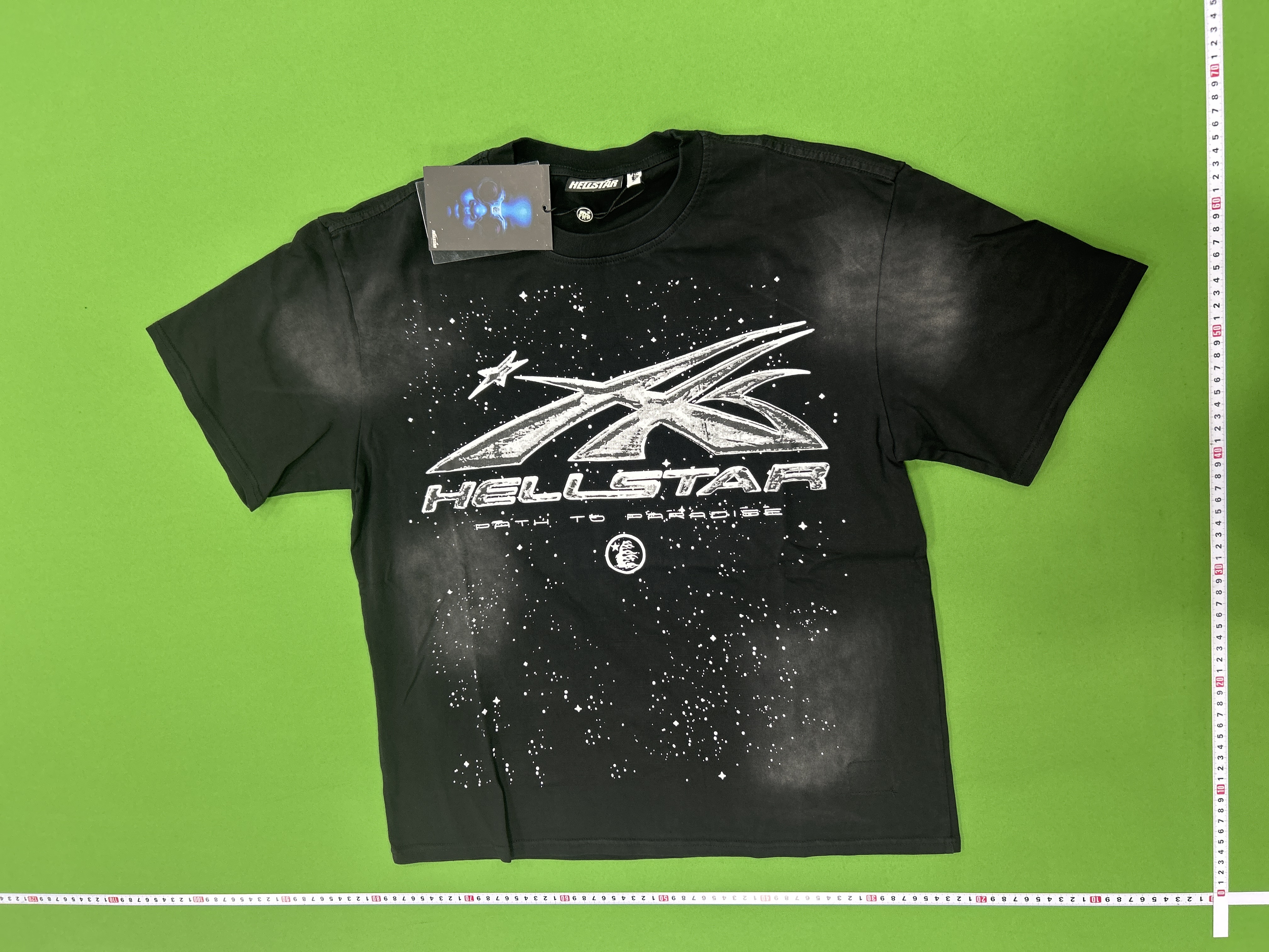 Foto QC 7 de Hellstar T-shirt Pink Logo Flame Face Black