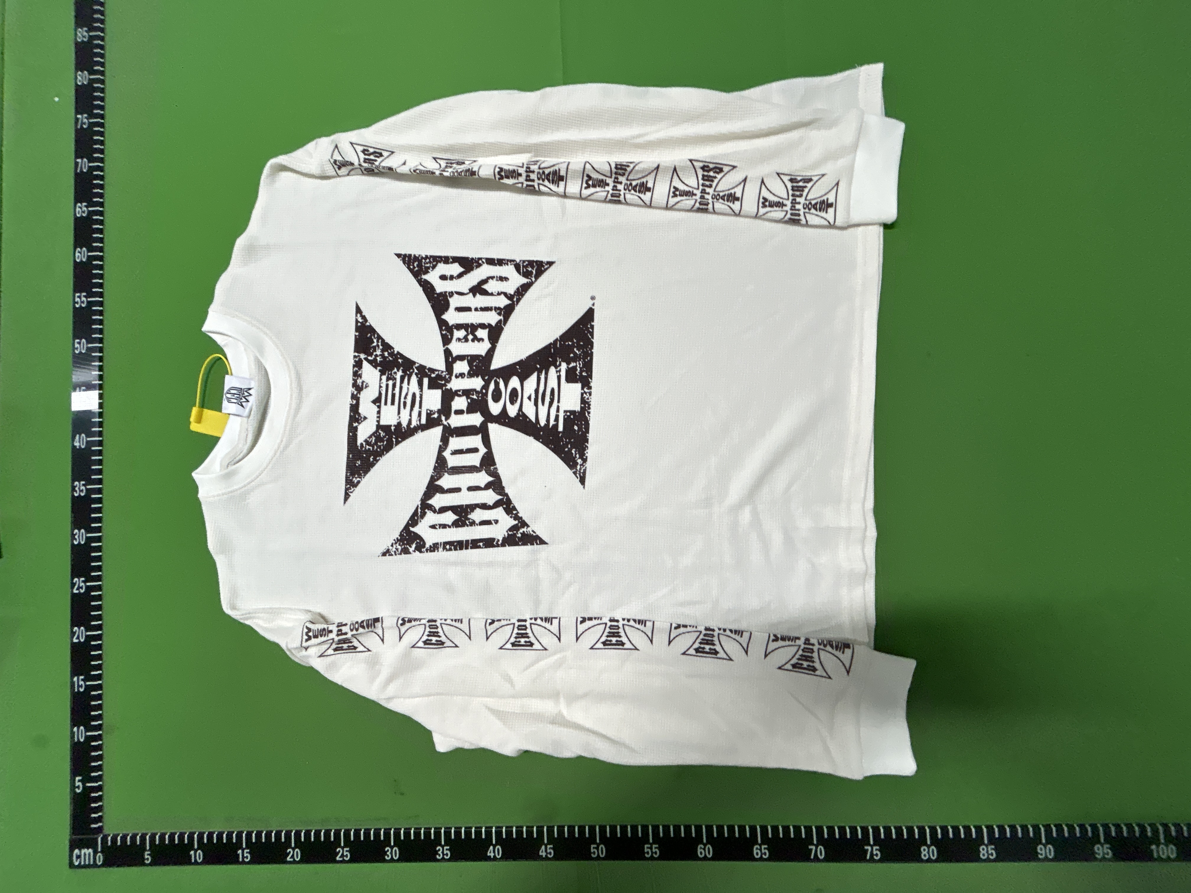 Foto QC 3 de Enfants Riches Déprimés West Coast Choppers T-shirt Sanskrit Cross Waffle Knit Grey