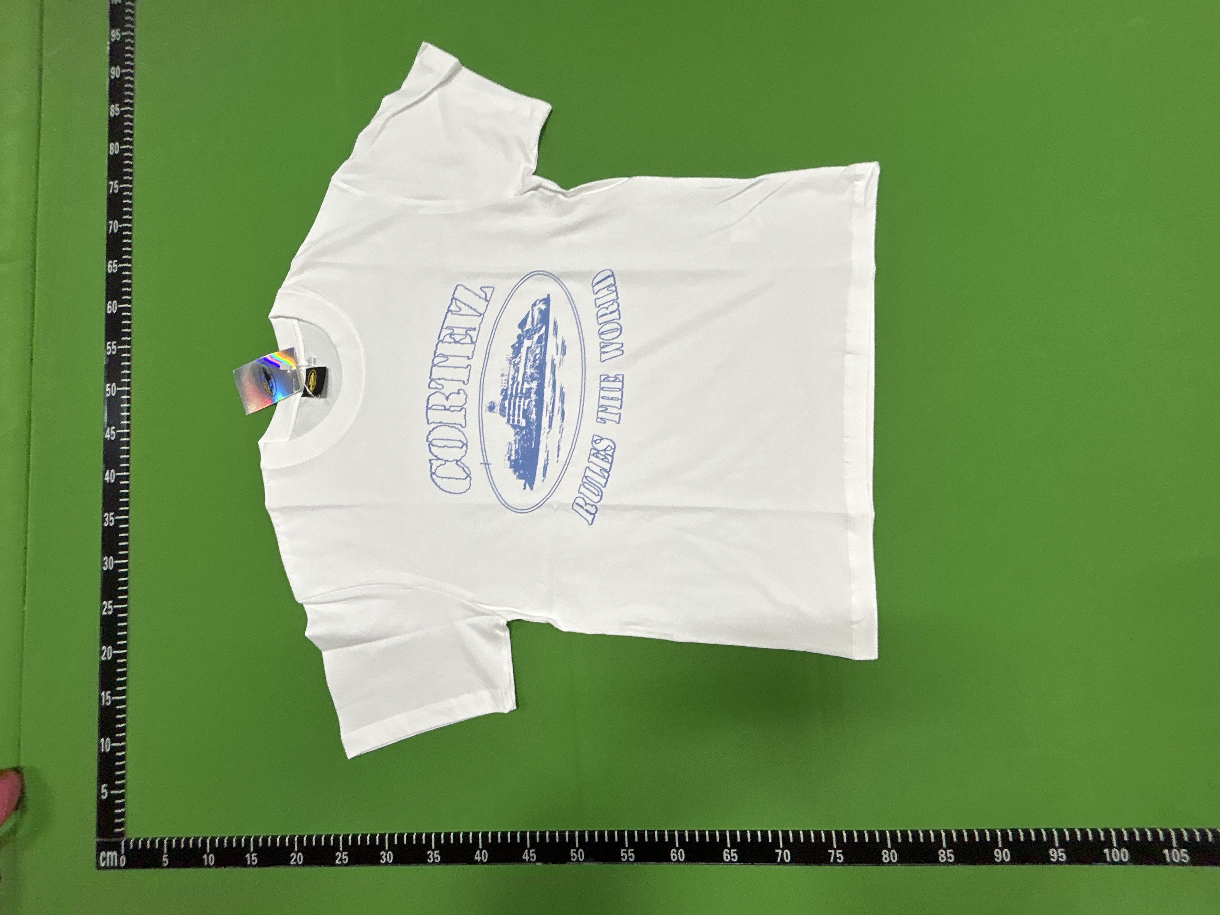 Foto QC 7 de Corteiz T-shirt Brush Script Logo White