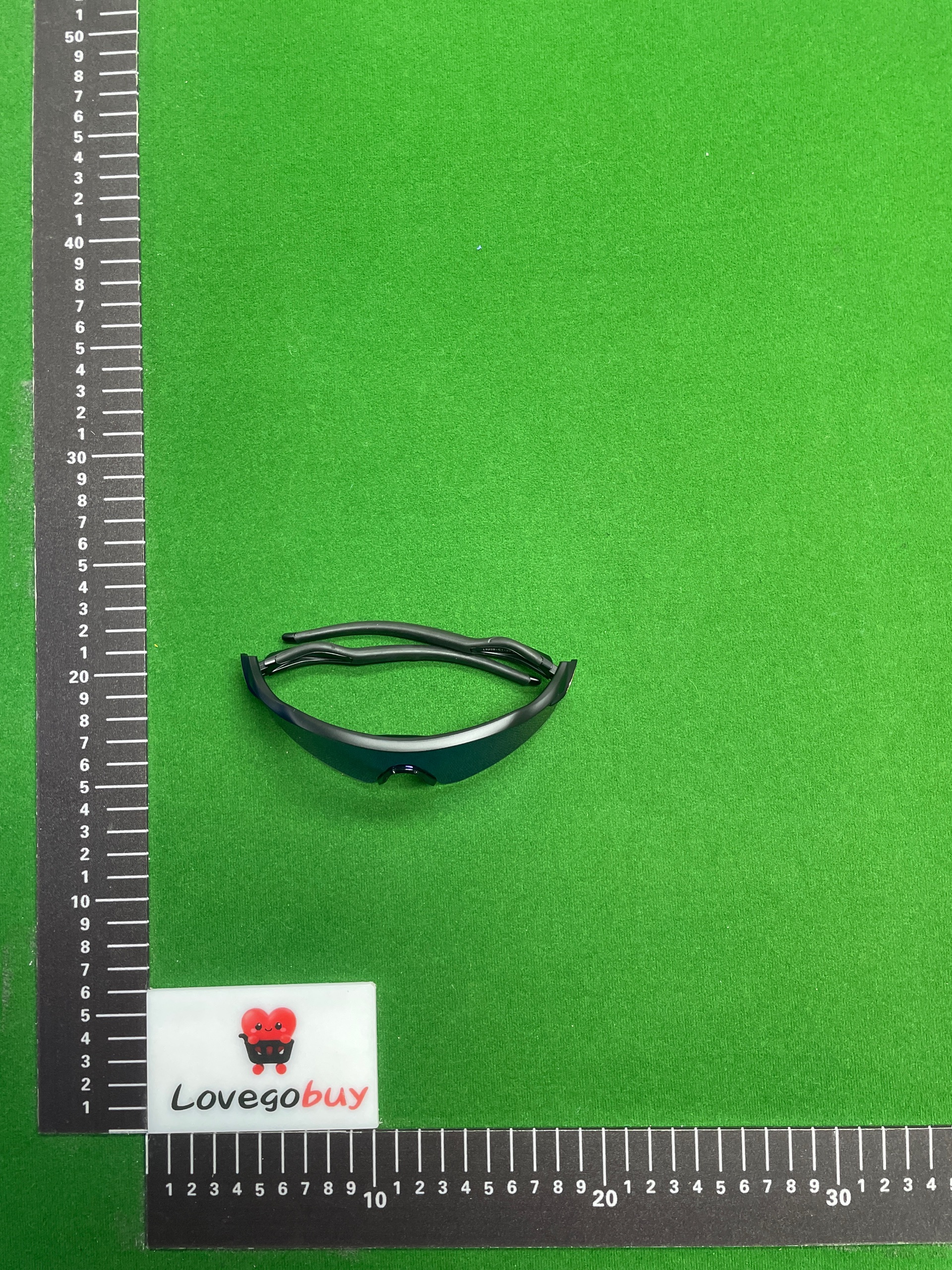 Foto QC 6 de Unbranded Sport Shield Plastic Sunglasses Black Blue (L9208)