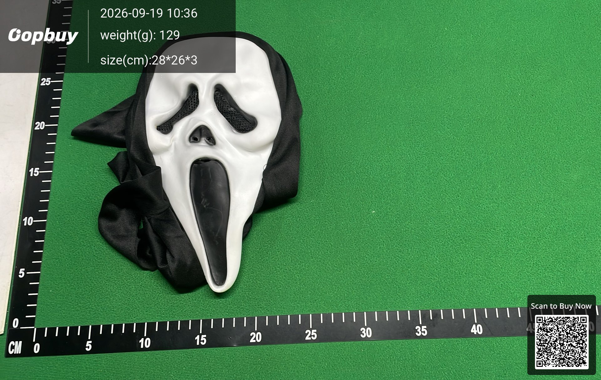 Foto QC 8 de Generic Ghost Face Scream Halloween Costume Latex Mask