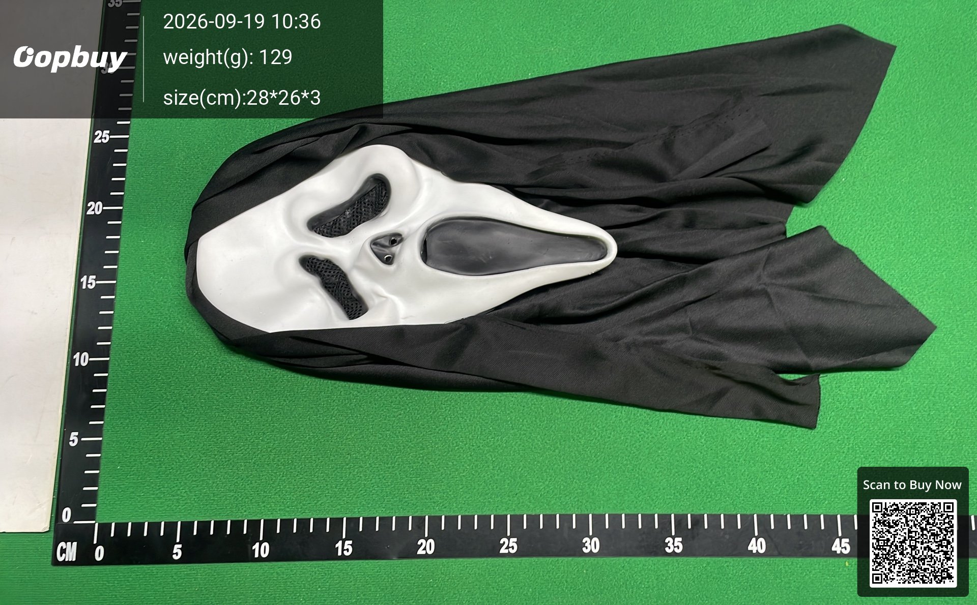 Foto QC 6 de Generic Ghost Face Scream Halloween Costume Latex Mask