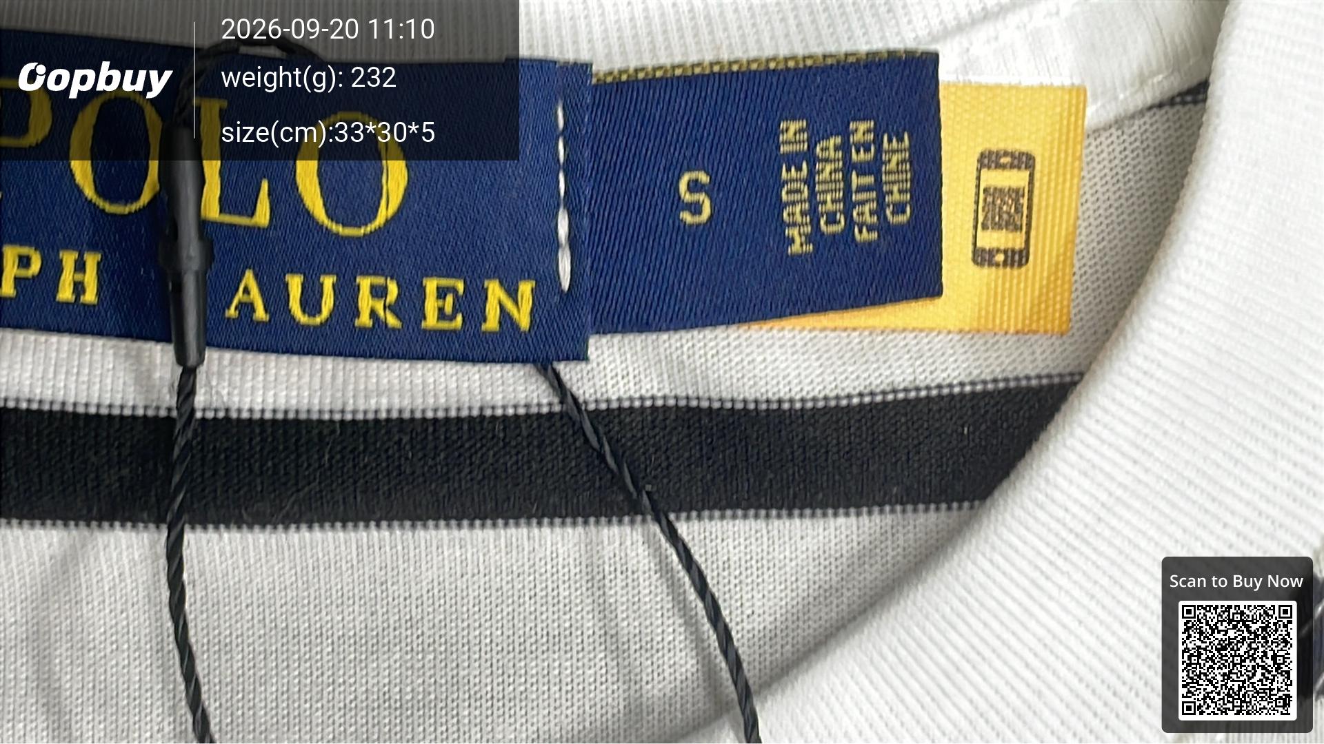 Foto QC 1 de Polo Ralph Lauren T-shirt Striped White Black