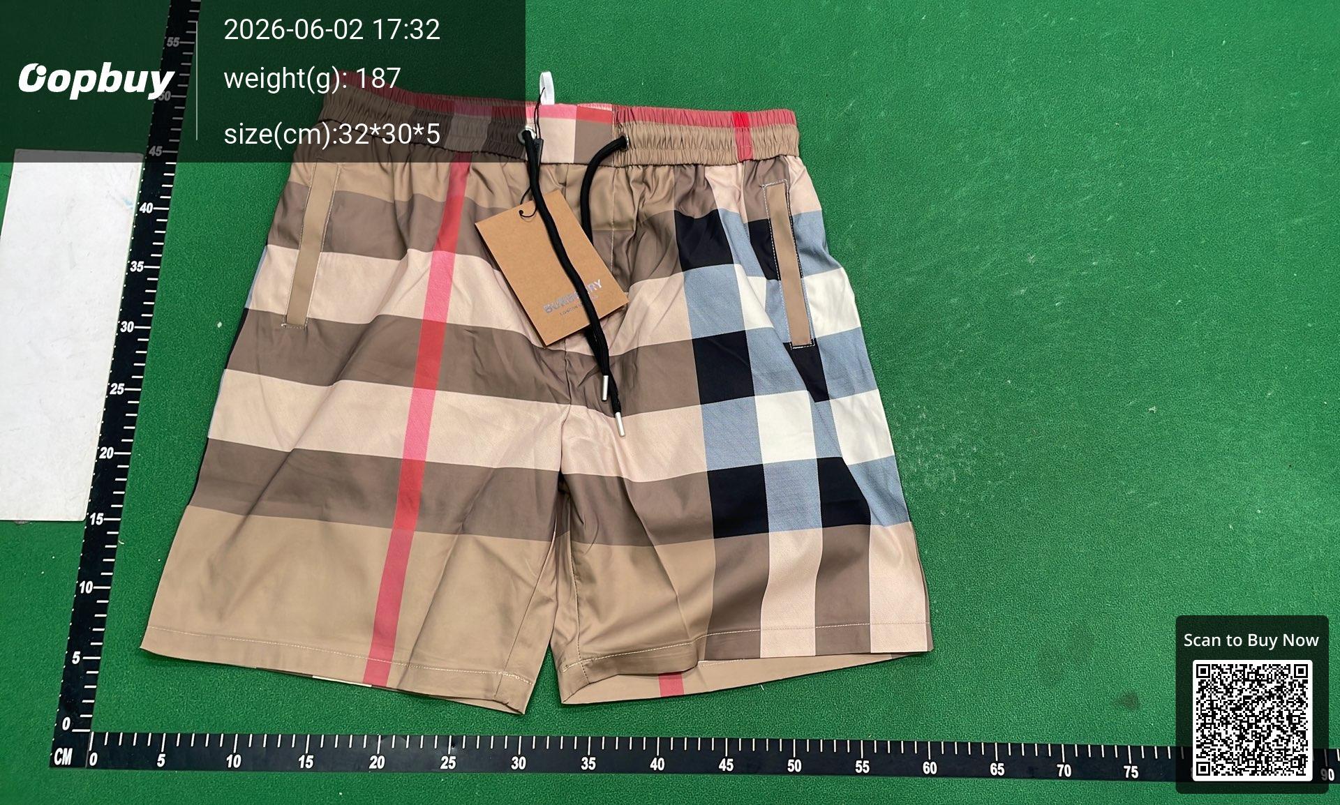 Foto QC 2 de Burberry Sweat Shorts Vintage Check Side Stripe White