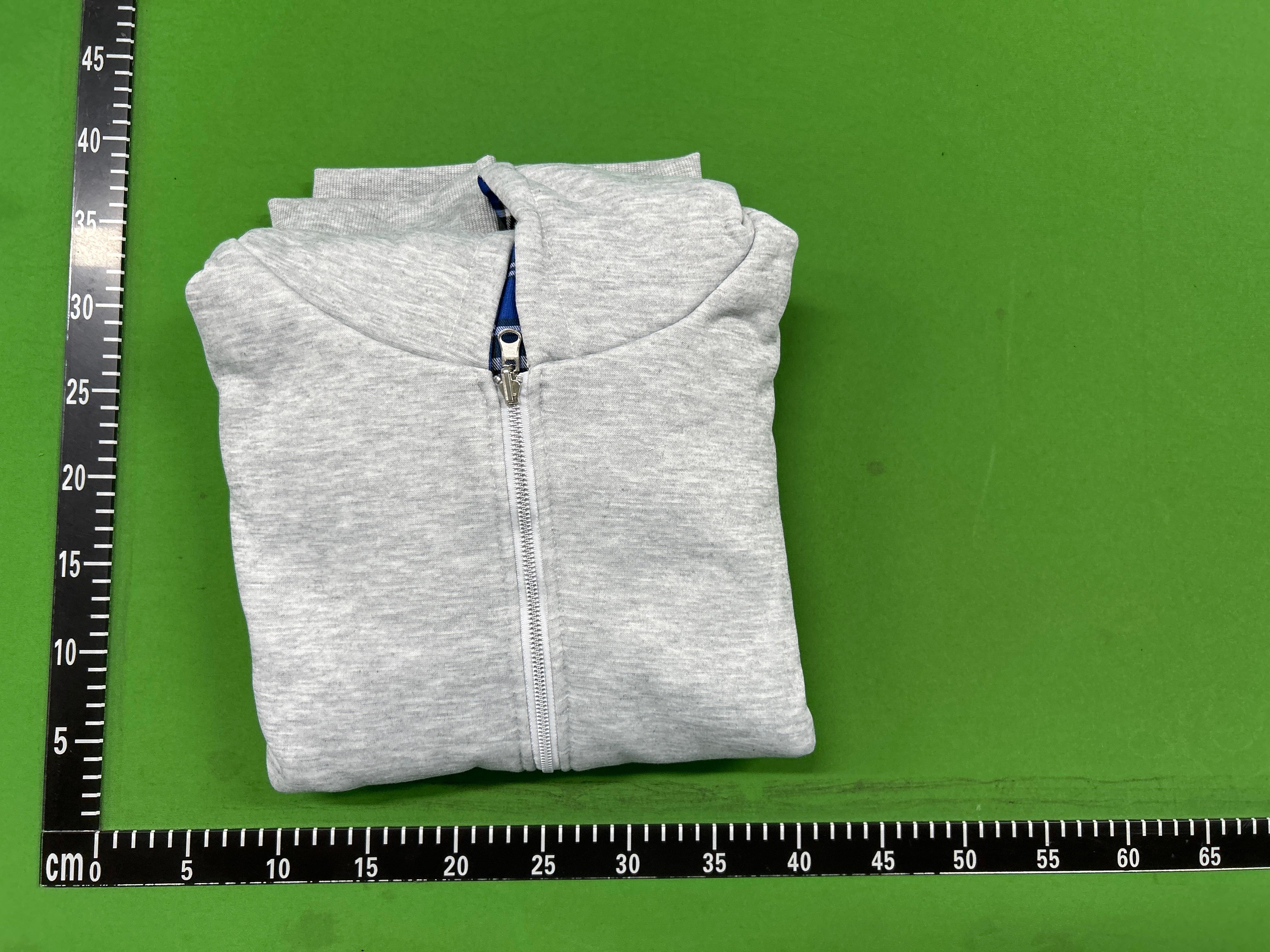 Foto QC 6 de Other Zip Sweater Plaid Lined Hooded Light Grey
