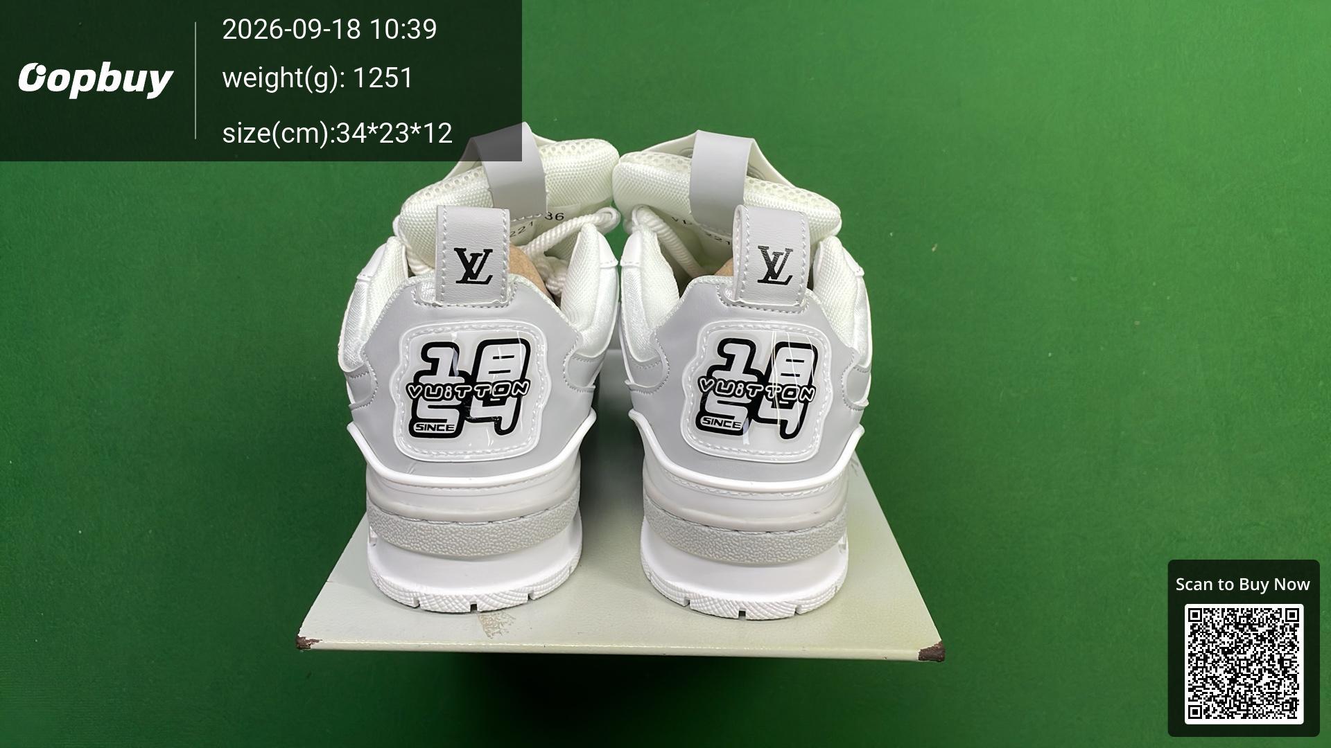 Foto QC 3 de Louis Vuitton Trainer Platform Monogram Flower White Grey