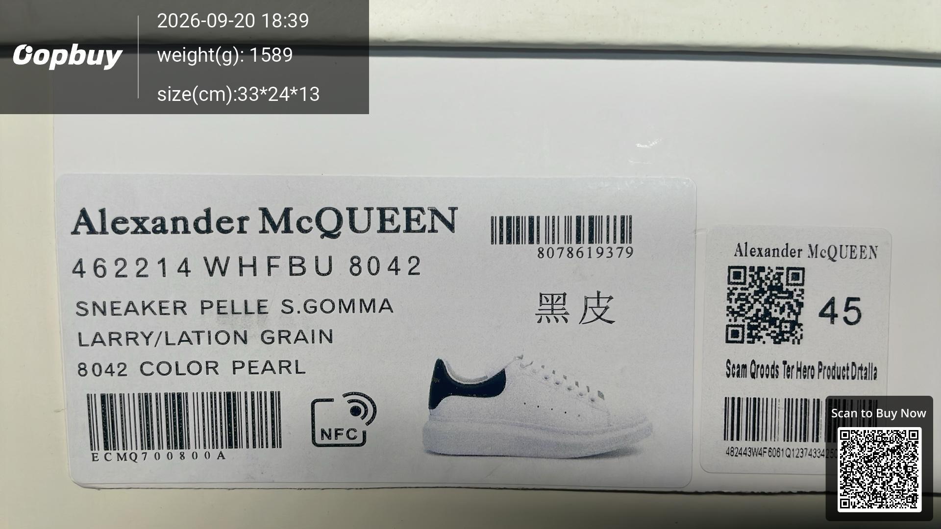 Foto QC 2 de Alexander McQueen Oversized Leather Platform Sneakers Triple Black
