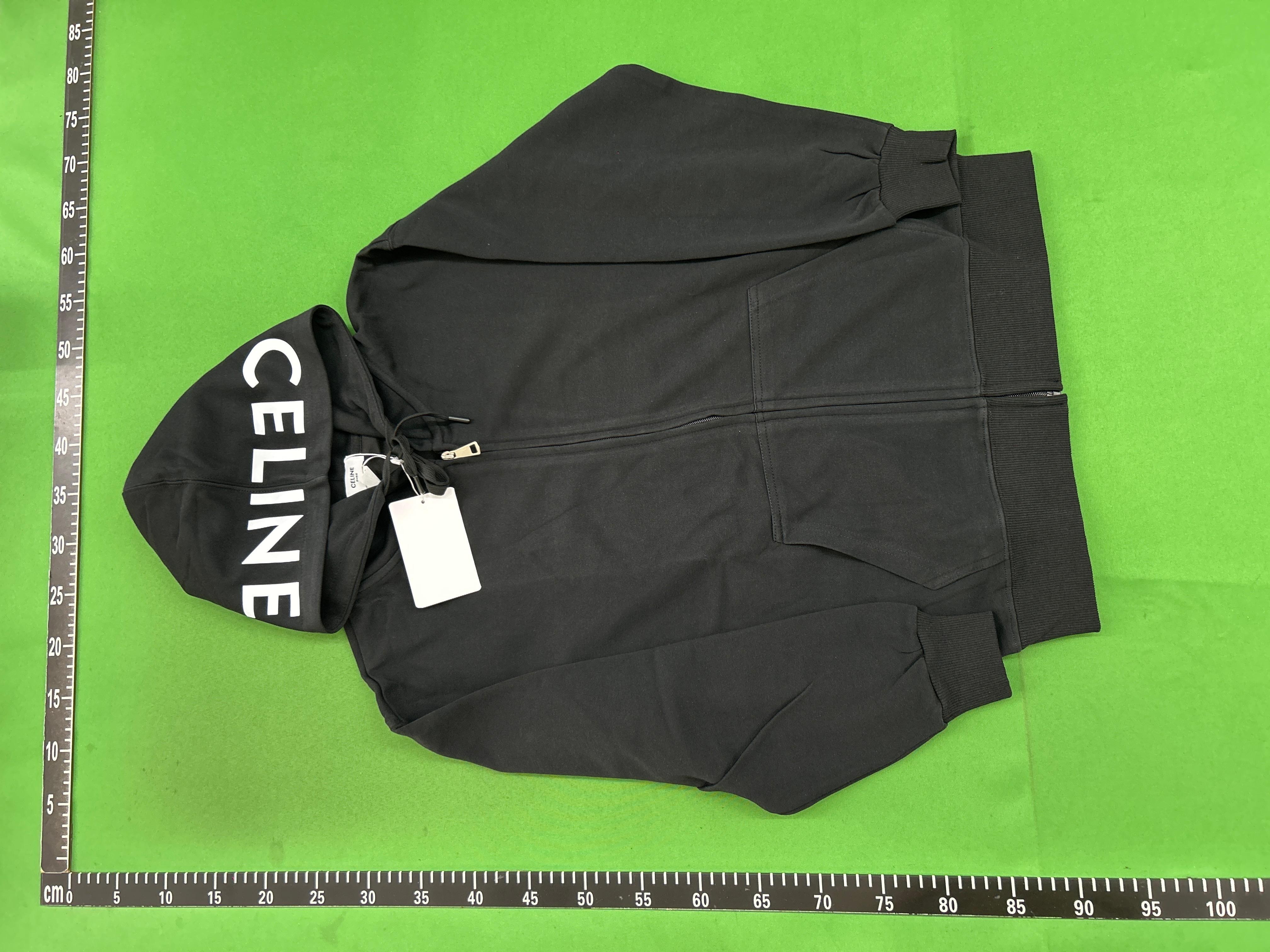 Foto QC 3 de Celine Logo Zip Sweater Hooded Grey