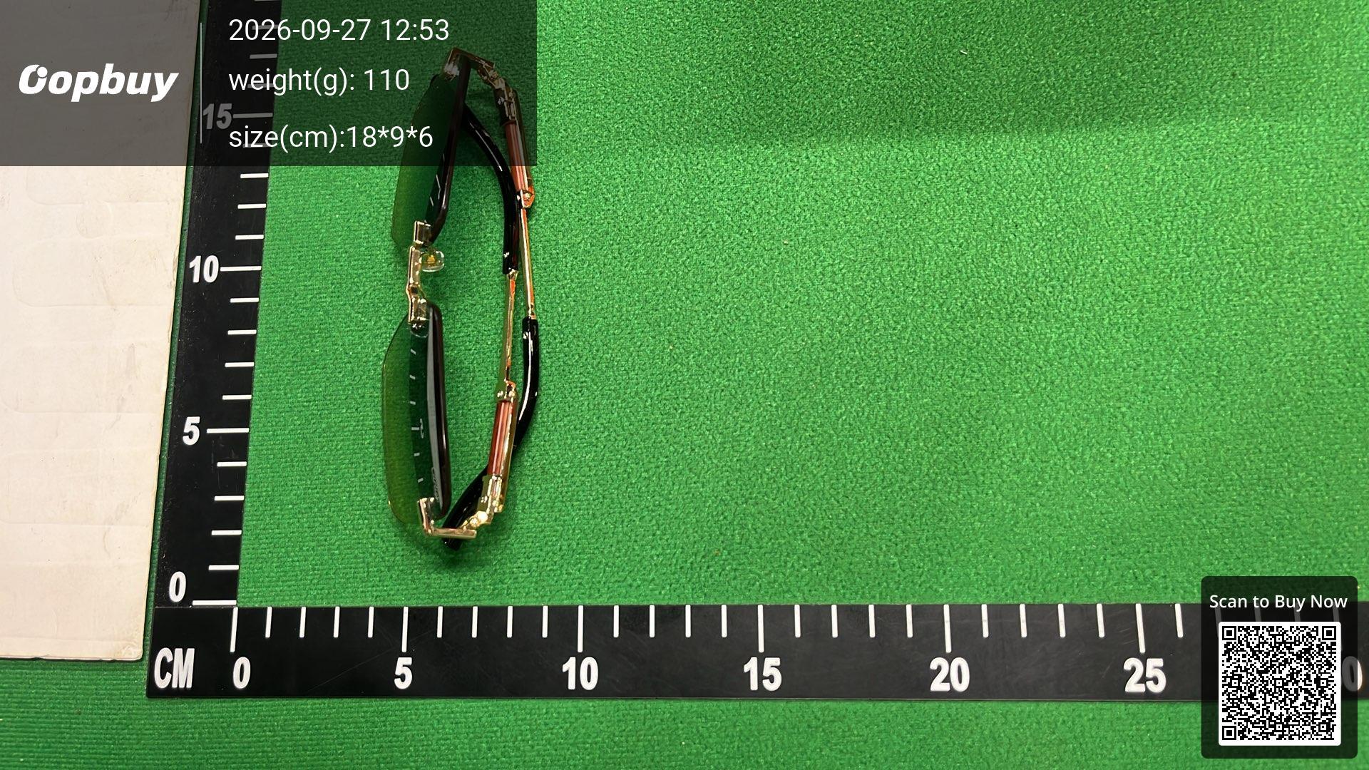 Foto QC 8 de Cartier Rectangular Metal Sunglasses Gold Clear (017)