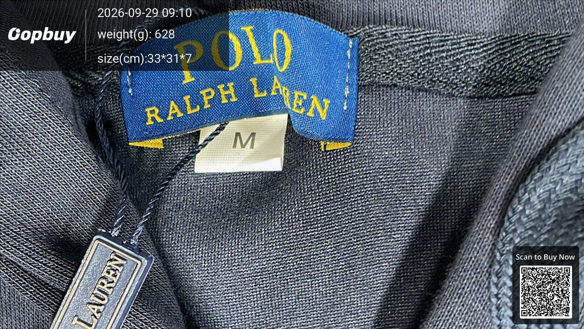 Foto QC 1 de Polo Ralph Lauren Zip Sweater Cotton Hoodie Black