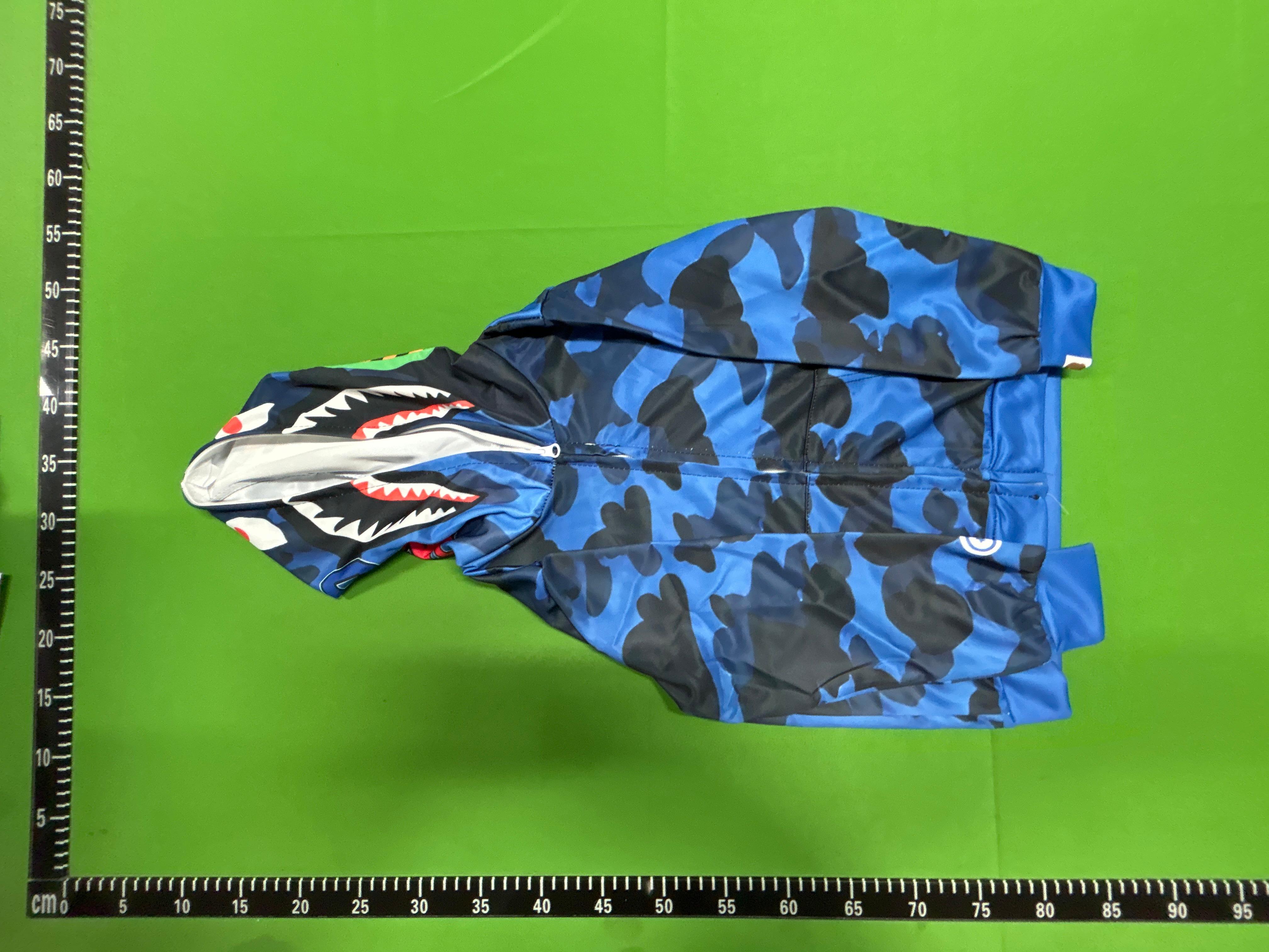 Foto QC 3 de BAPE Kids Hoodie Shark ABC Camo WGM Blue
