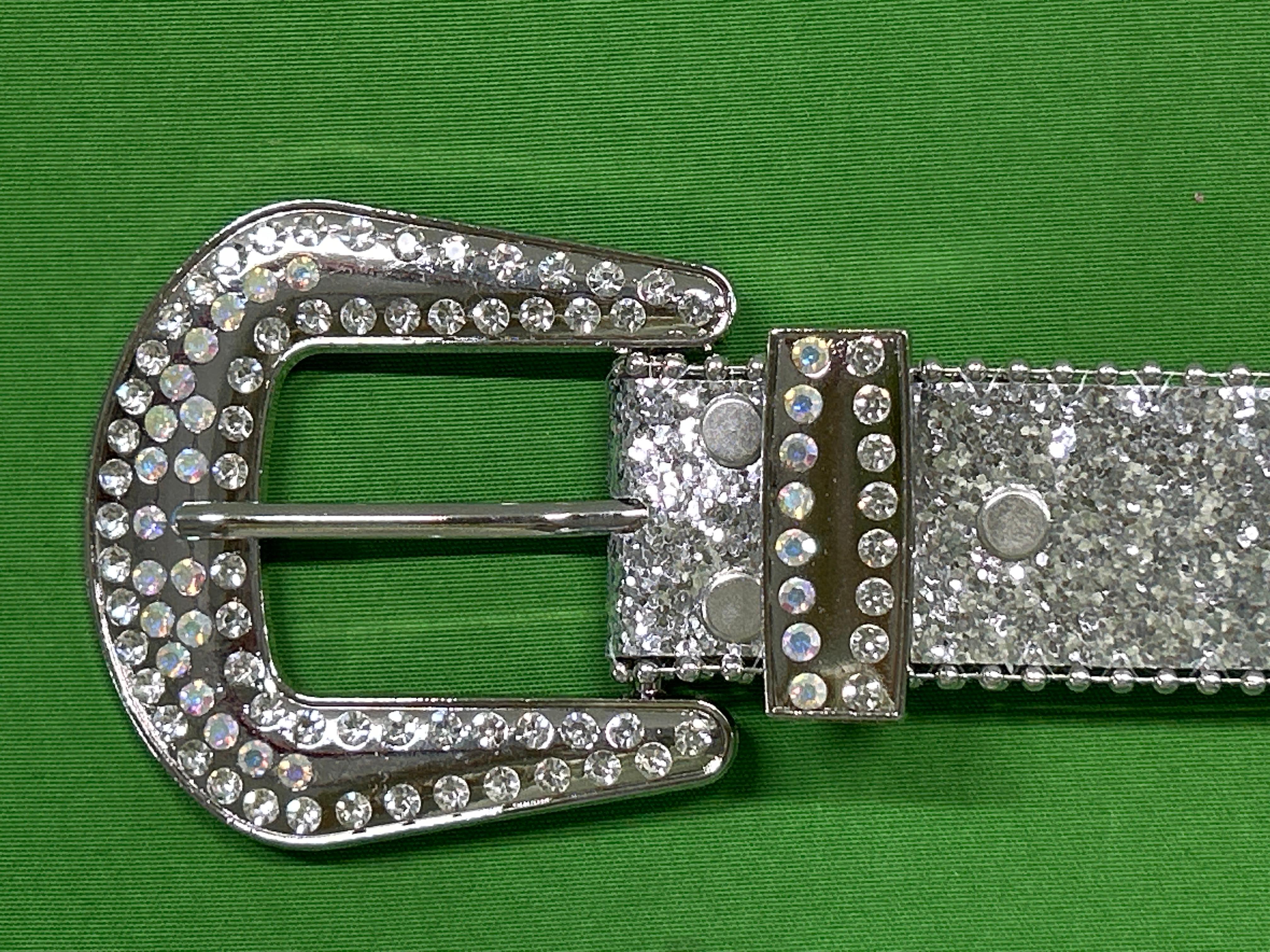 Foto QC 8 de Unbranded Rhinestone Studded Punk Belt Silver