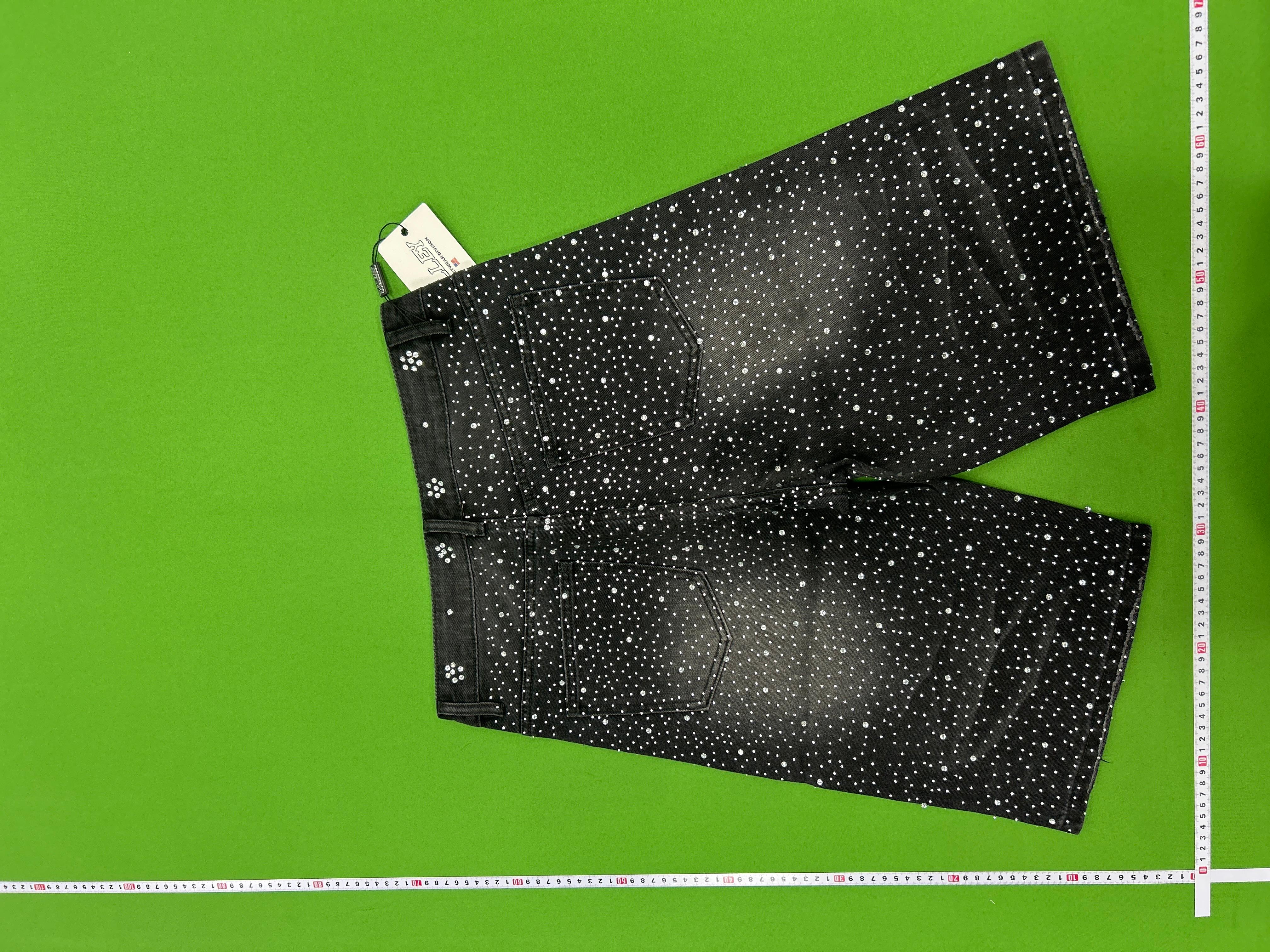 Foto QC 4 de VALLEY Denim Shorts Rhinestone Black