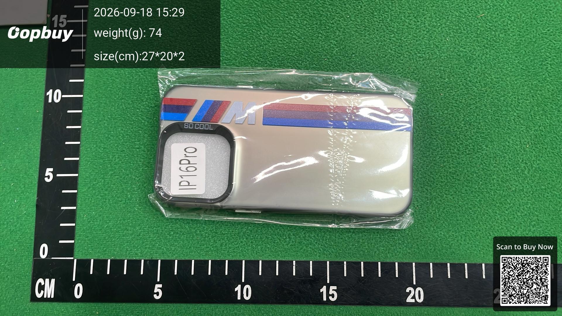Foto QC 1 de Other Racing Stripe Case for iPhone 15 Pro Max Grey