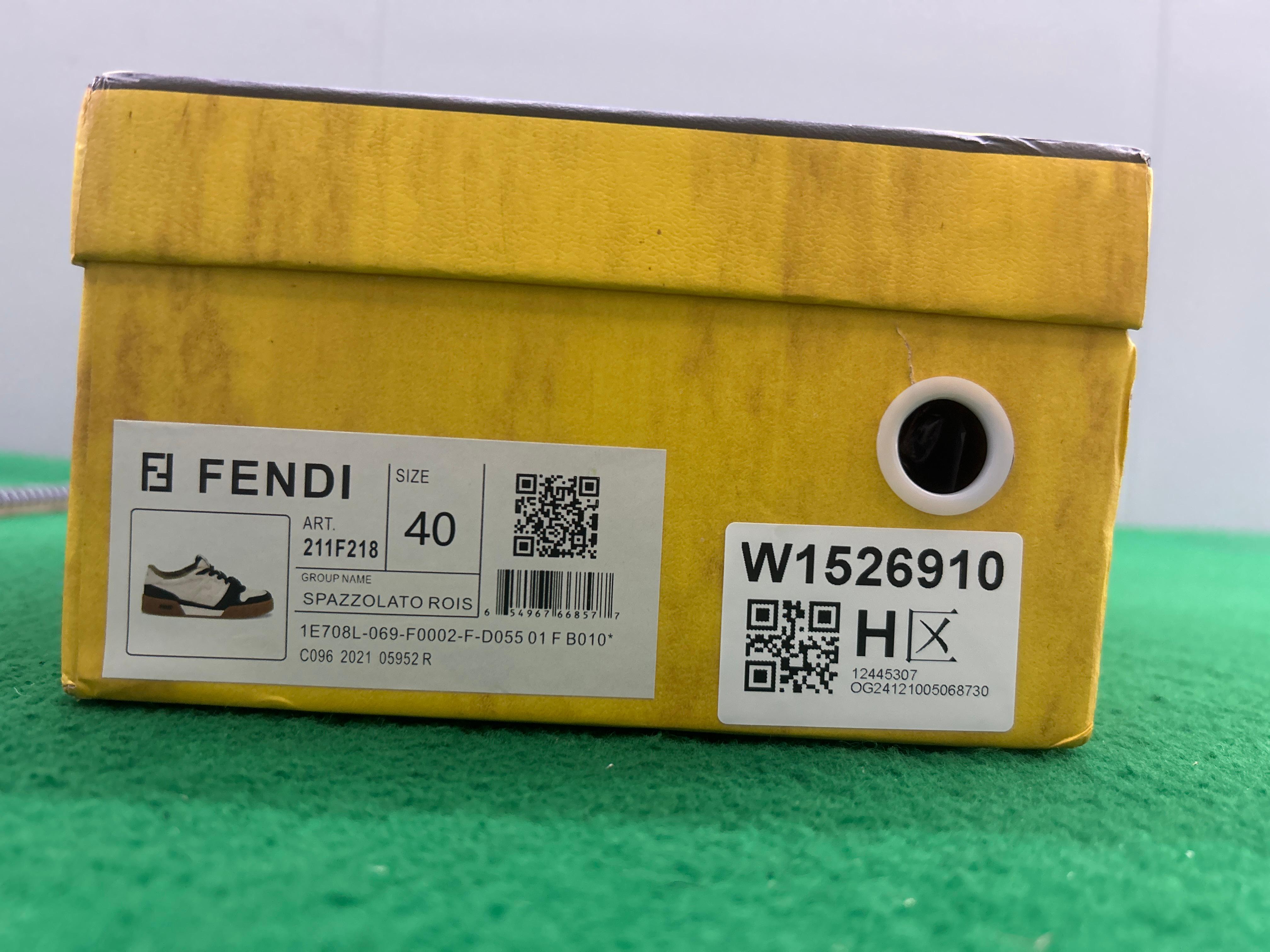 Foto QC 3 de Fendi Match Leather Suede Low Sneakers Nudo