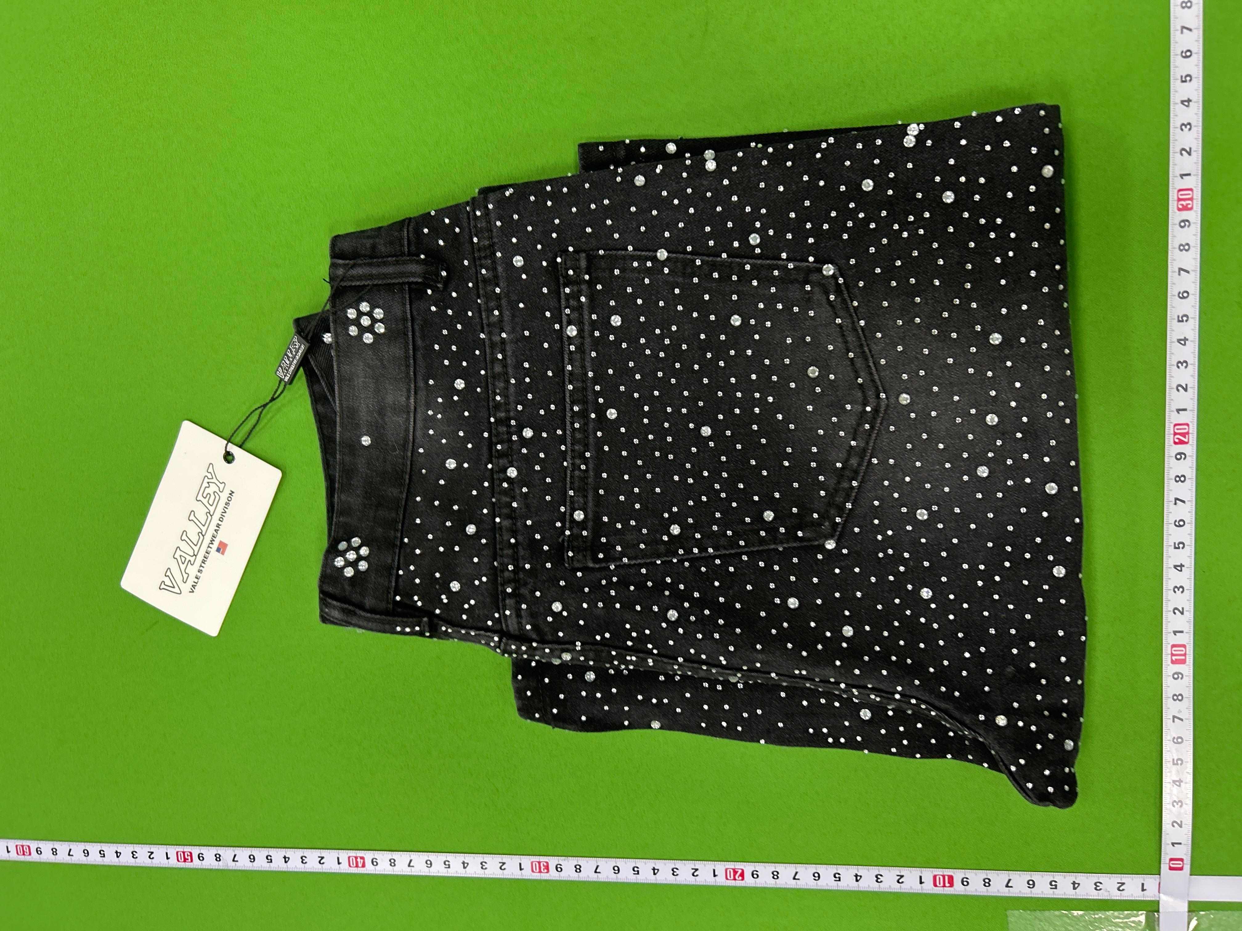 Foto QC 1 de ValeForever Jeans Rhinestone Patchwork Brown