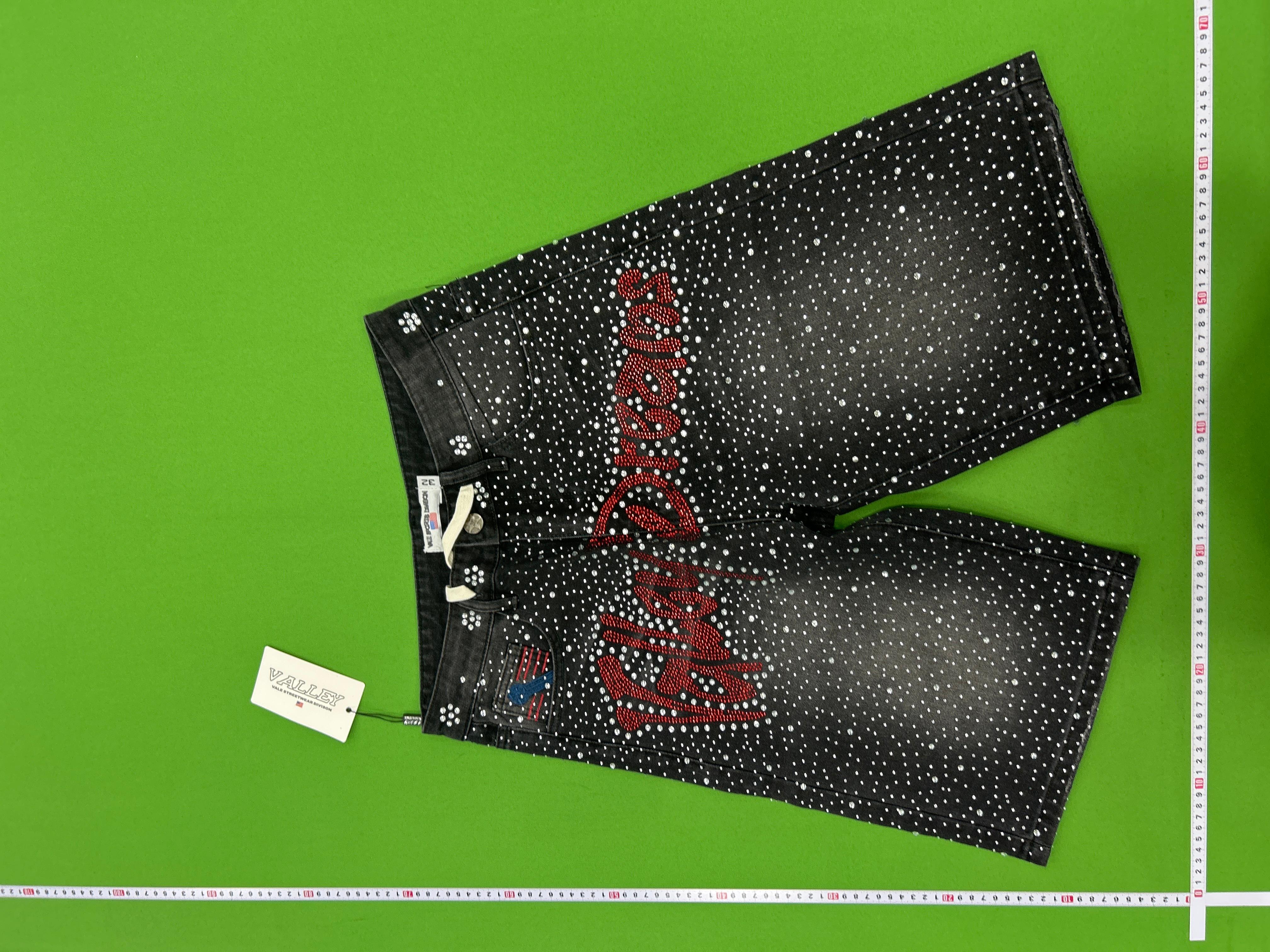 Foto QC 3 de VALLEY Denim Shorts Rhinestone Black