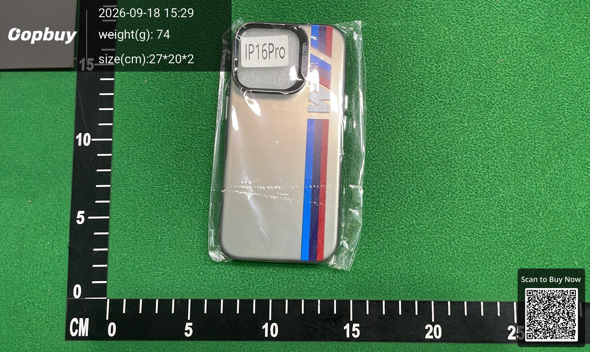 Foto QC 3 de Other Racing Stripe Case for iPhone 15 Pro Max Grey