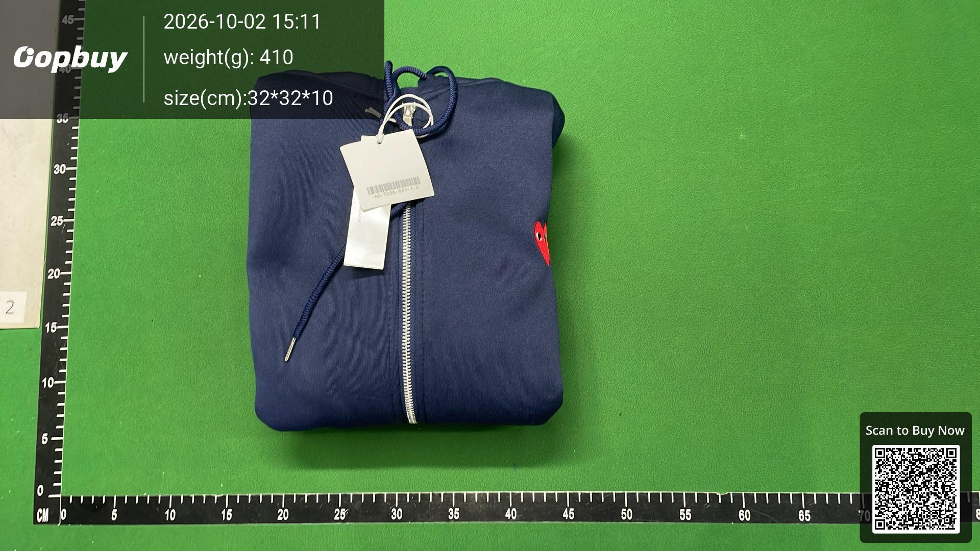 Foto QC 8 de Comme des Garçons Play Zip Sweater Red Heart Pink