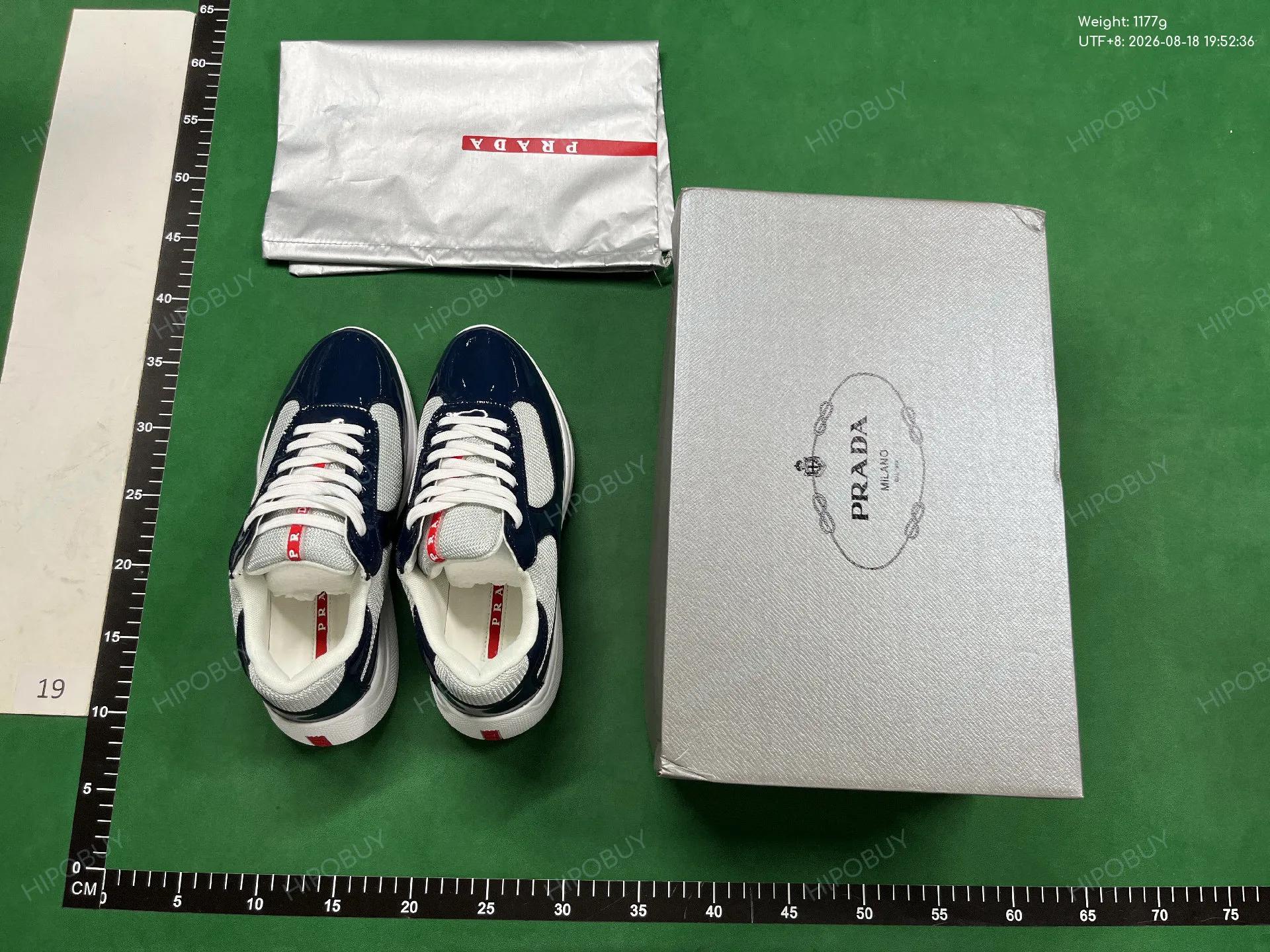 Foto QC 7 de Prada America's Cup Low Patent Leather and Mesh White Black