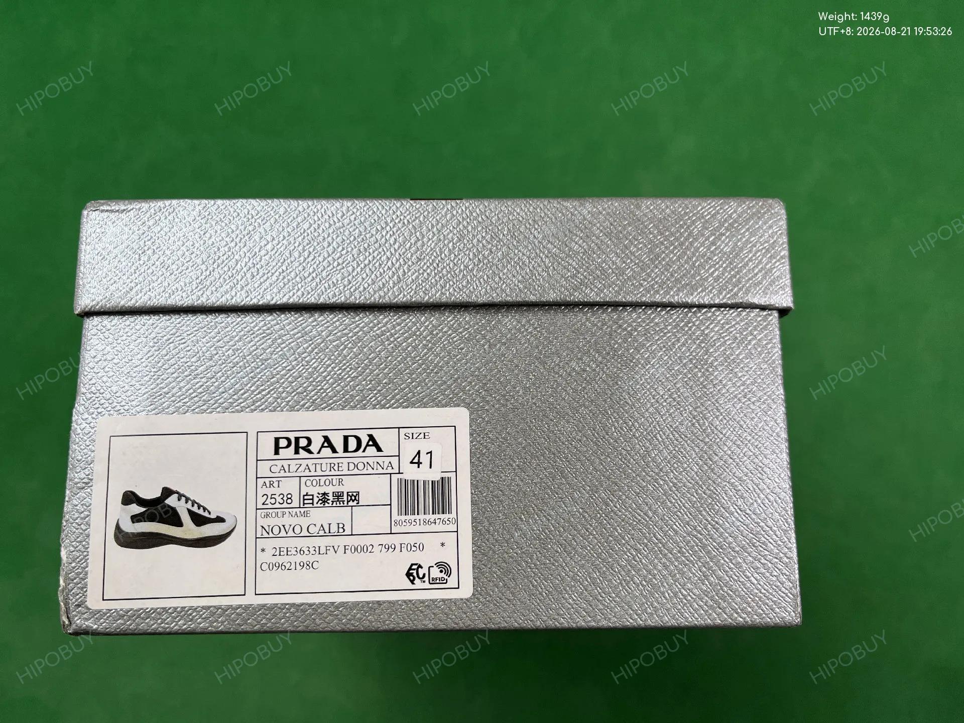 Foto QC 2 de Prada America's Cup Low Patent Leather and Mesh White Black