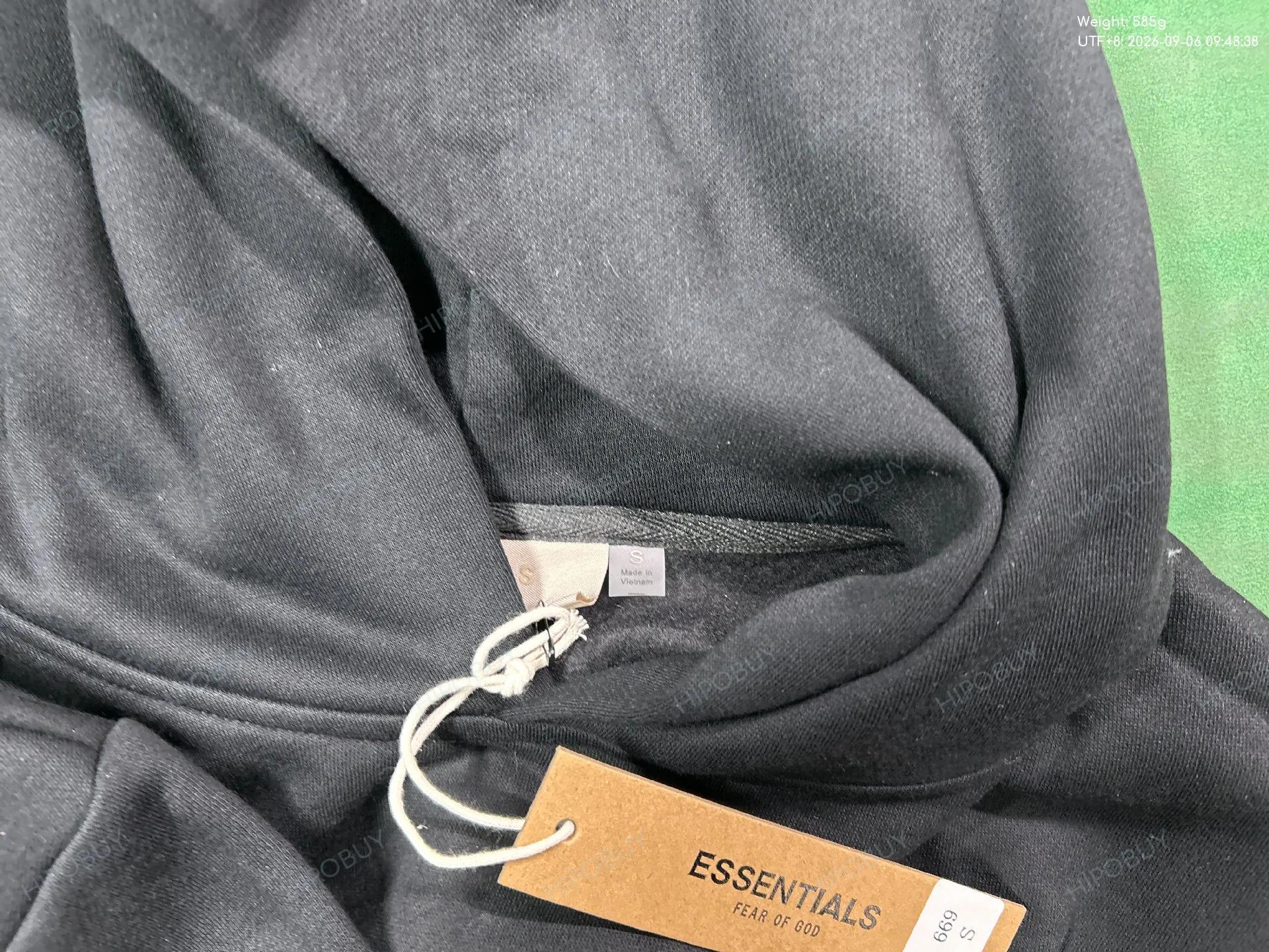 Foto QC 5 de Fear of God Essentials Sweater Logo Hoodie Black