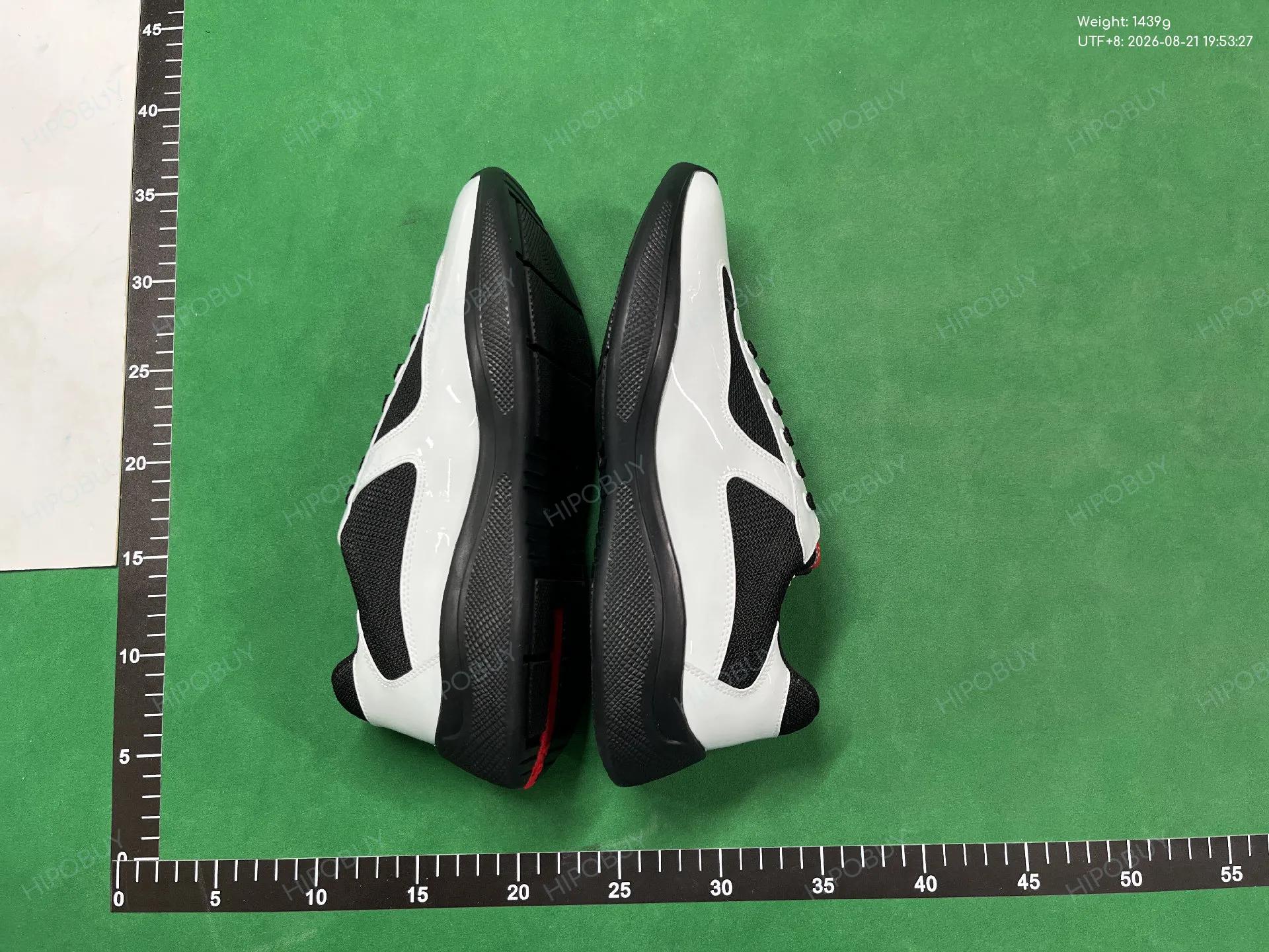 Foto QC 5 de Prada America's Cup Low Patent Leather and Mesh White Black