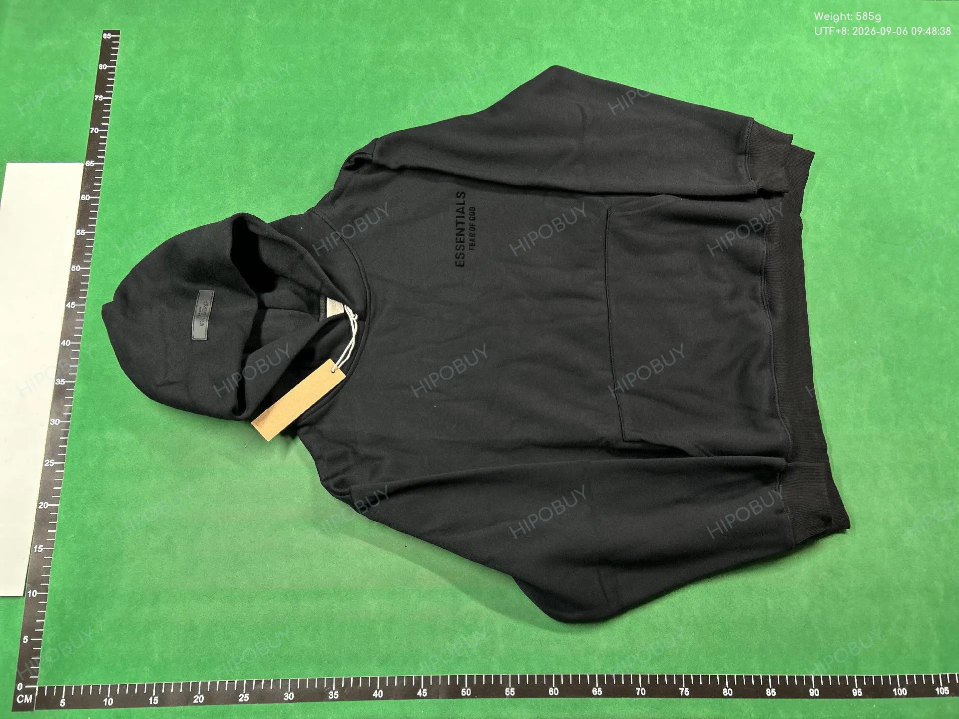 Foto QC 6 de Fear of God Essentials Sweater Logo Hoodie Black