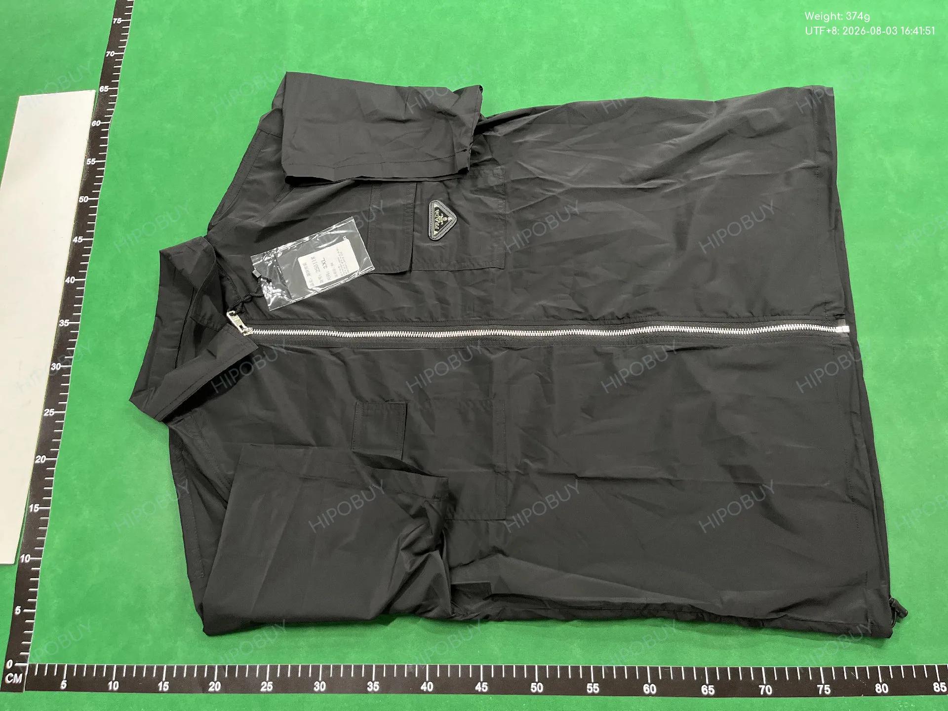 Foto QC 2 de Prada Shirt Short Sleeve Zip-Up Triangle Logo Black