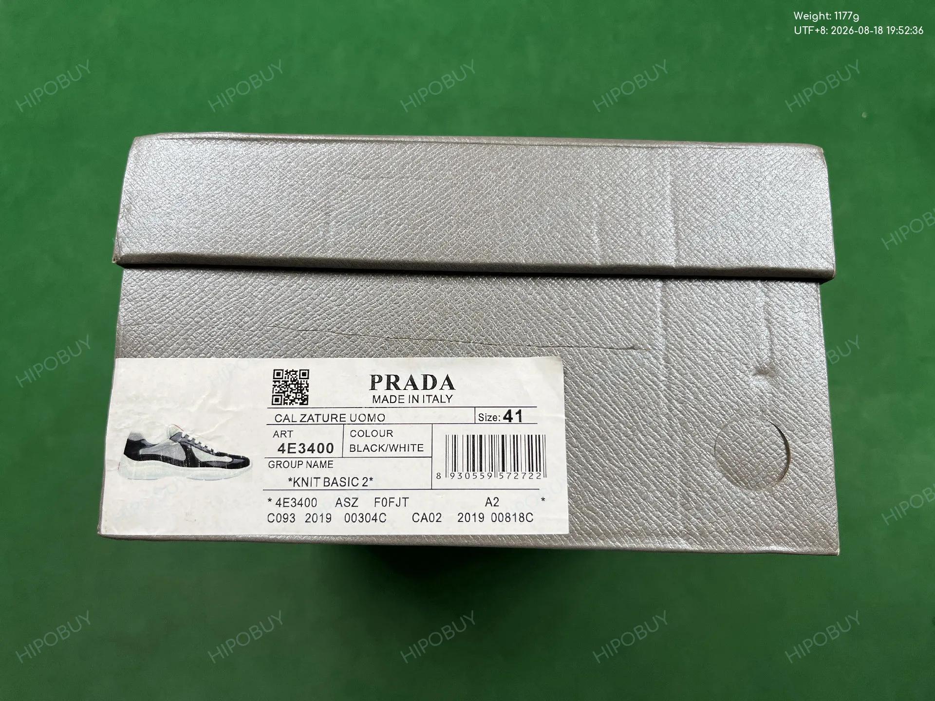 Foto QC 8 de Prada America's Cup Low Patent Leather and Mesh White Black