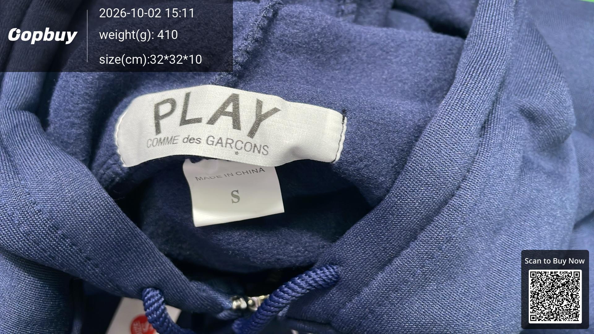 Foto QC 5 de Comme des Garçons Play Zip Sweater Red Heart Pink