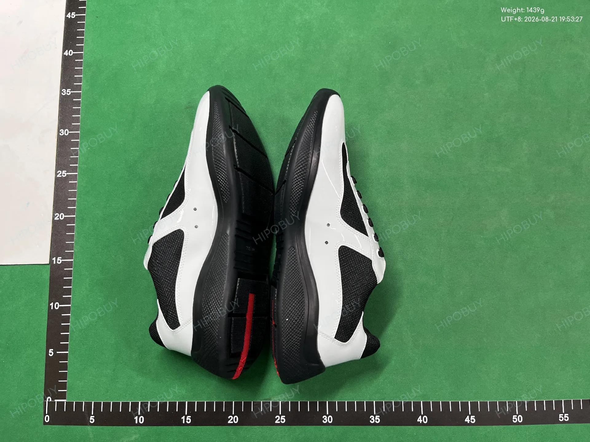 Foto QC 4 de Prada America's Cup Low Patent Leather and Mesh White Black