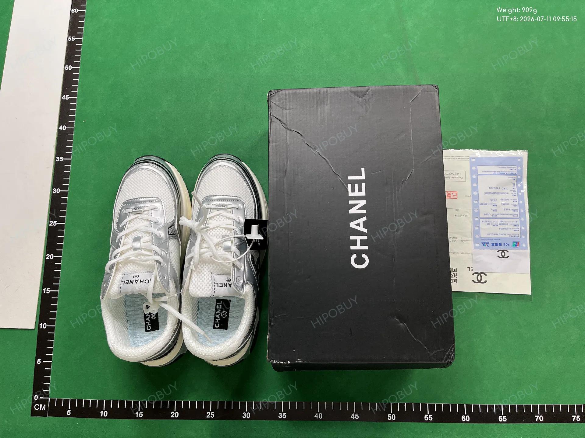 Foto QC 1 de Chanel Sneakers Low Metallic Silver White