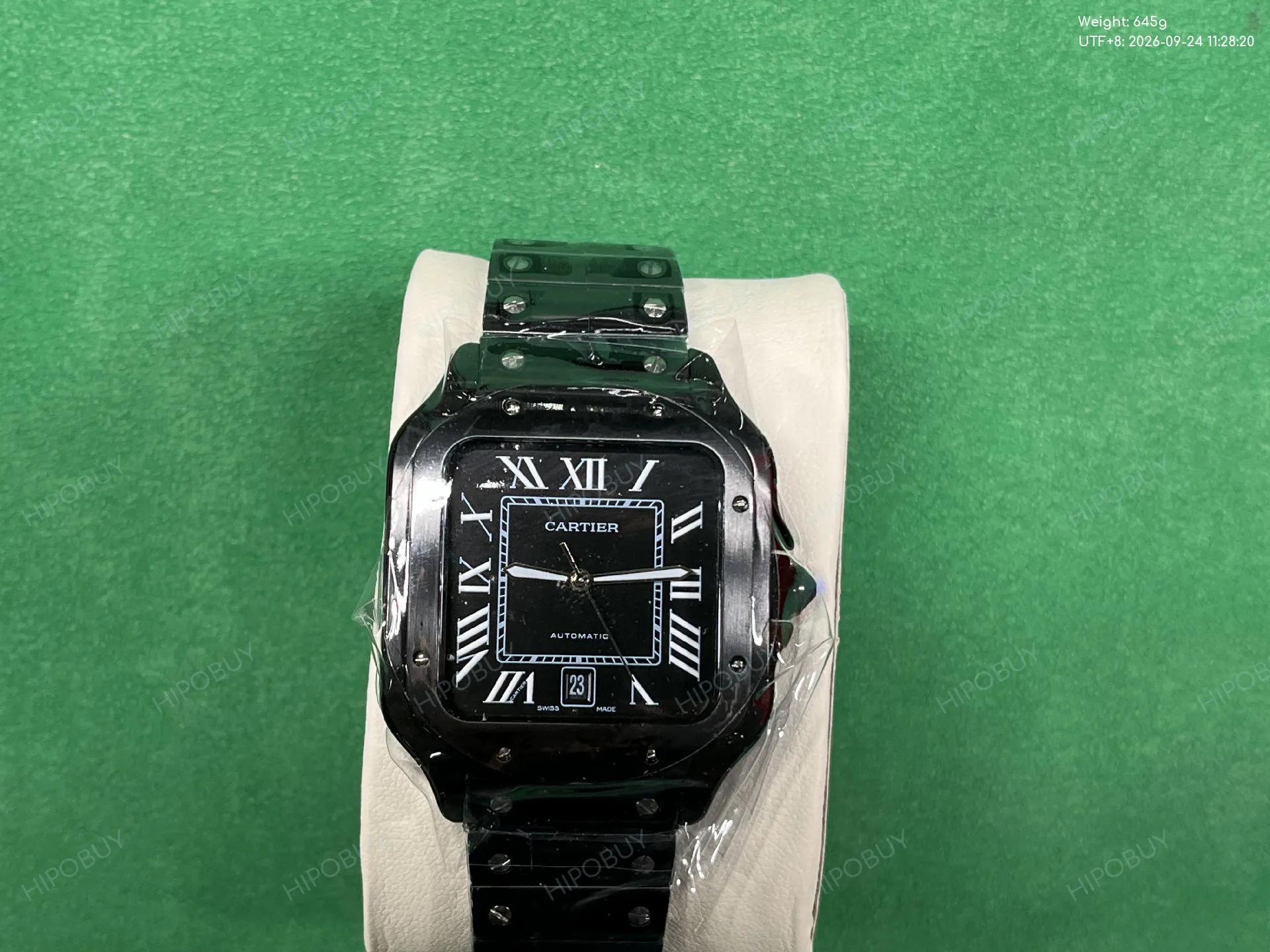 Foto QC 4 de Cartier Santos de Cartier Iced Out Blue Dial WSSA0030